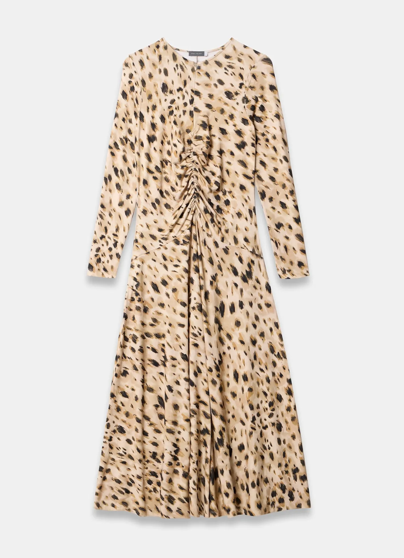 New Animal Print Zip Jersey Midi Dress Midi Dresses|Printed Dresses