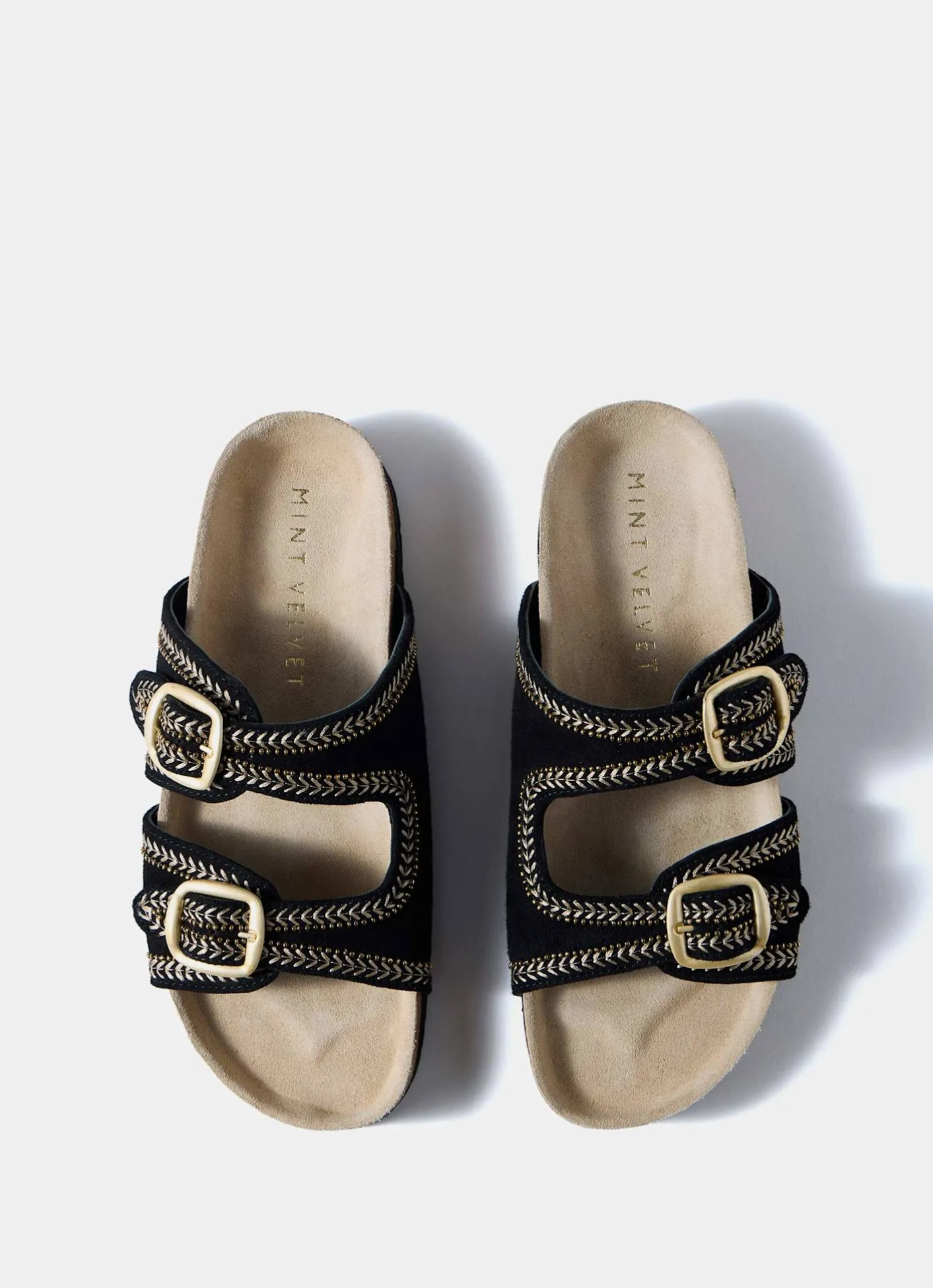 Discount Ava Suede Beaded Sandals Sandals