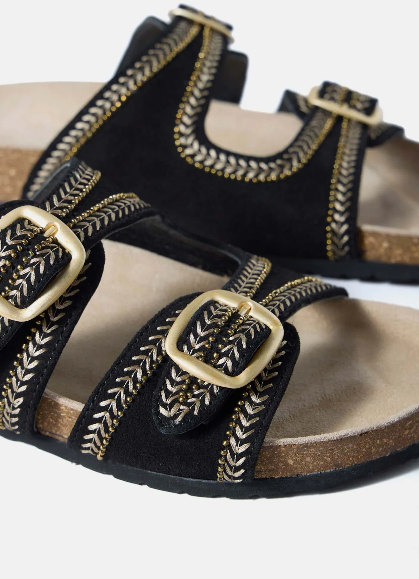 Discount Ava Suede Beaded Sandals Sandals