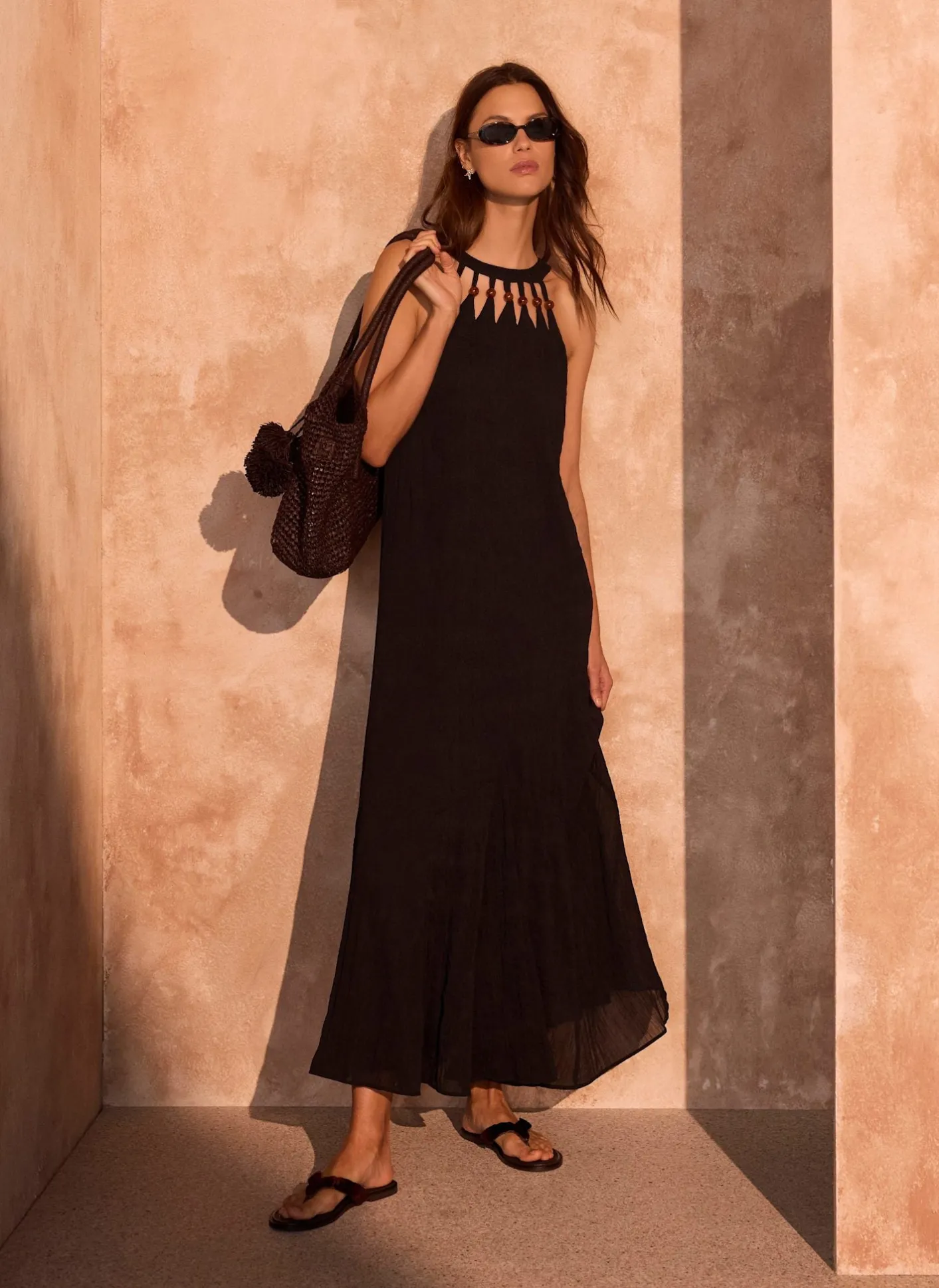 Clearance Beaded Halter Maxi Dress Summer Dresses|Maxi Dresses