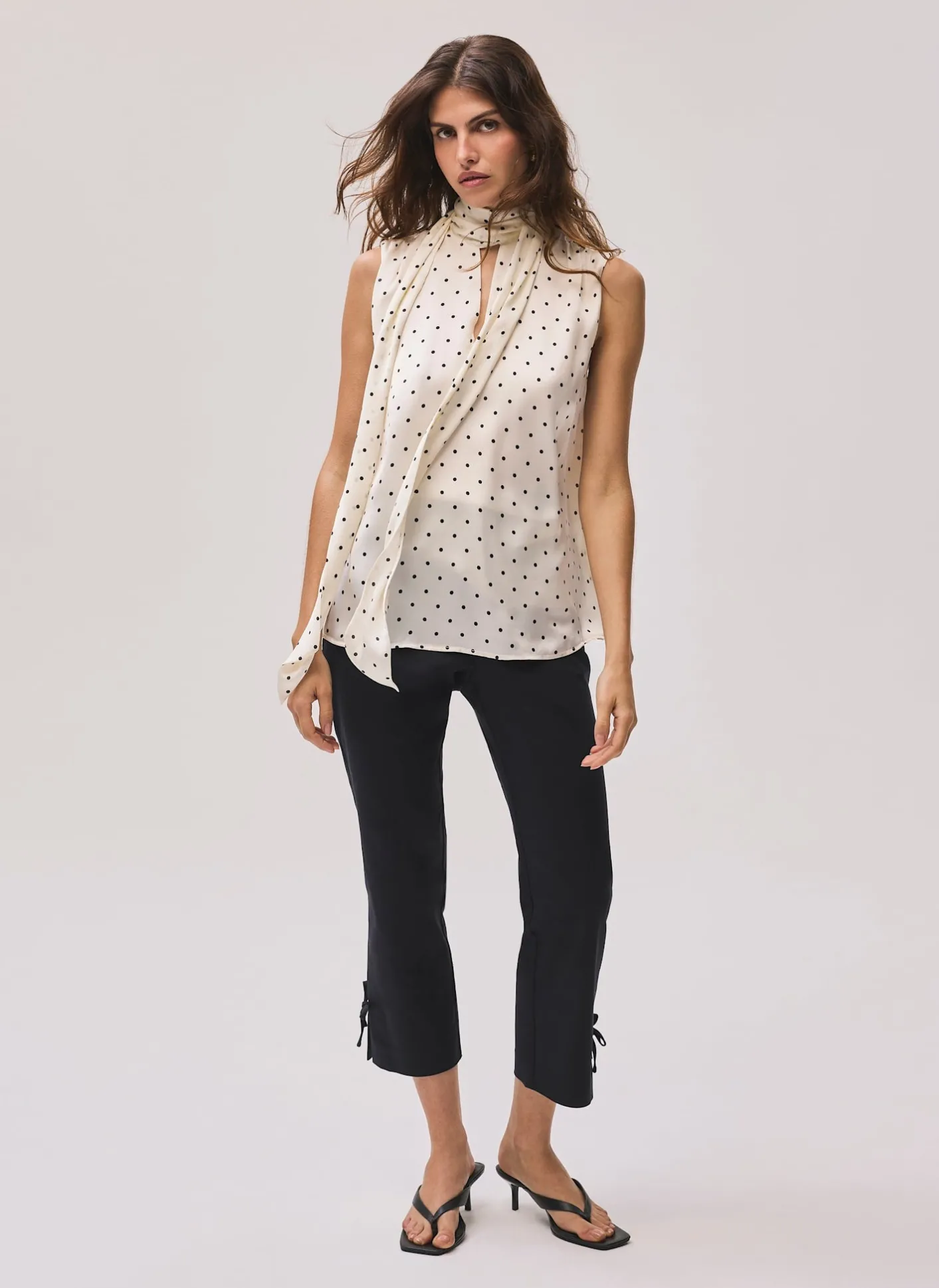 Sale Cotton Blend Capri Trousers Trousers