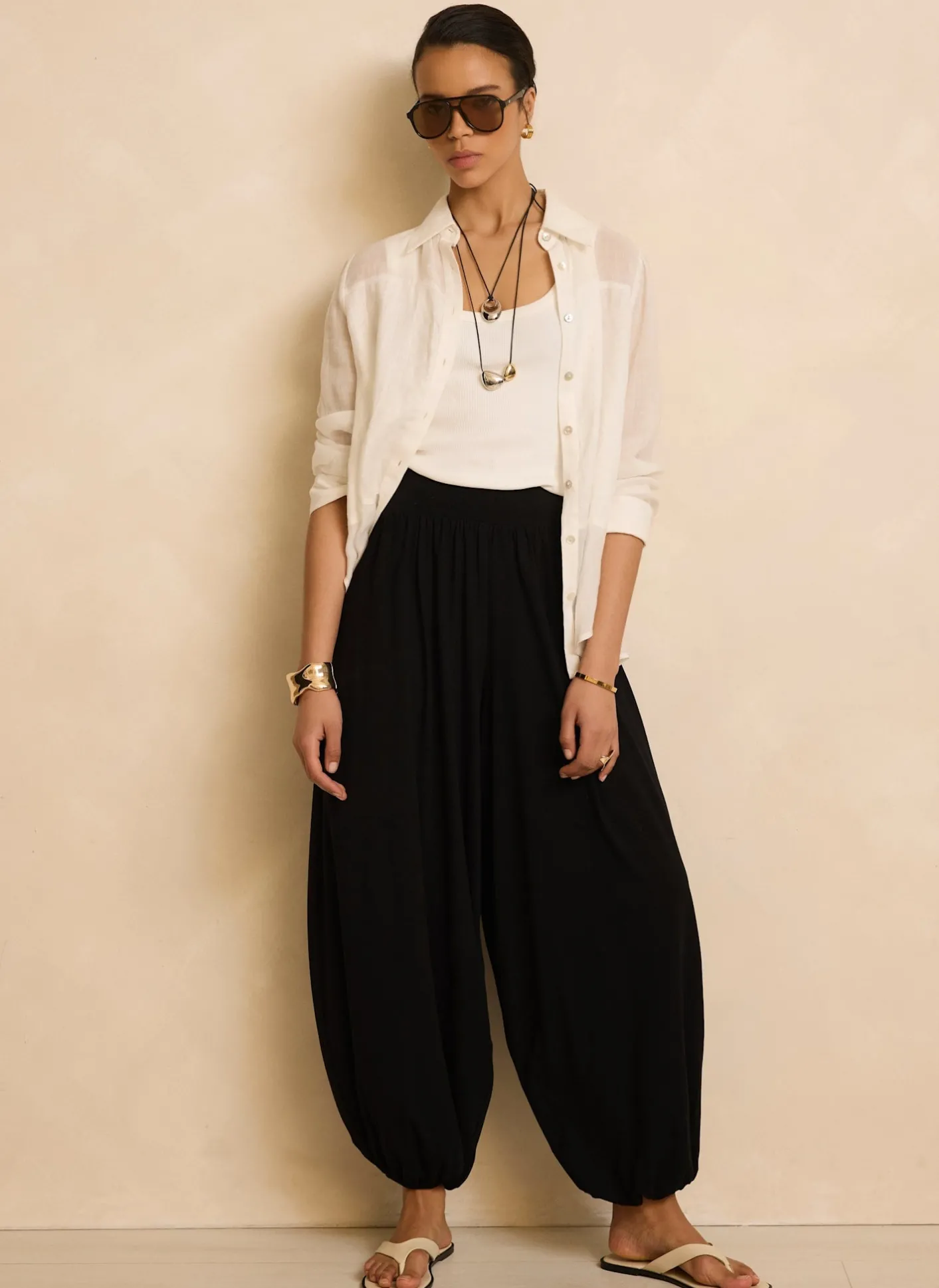 Clearance Jersey Balloon Trousers Trousers