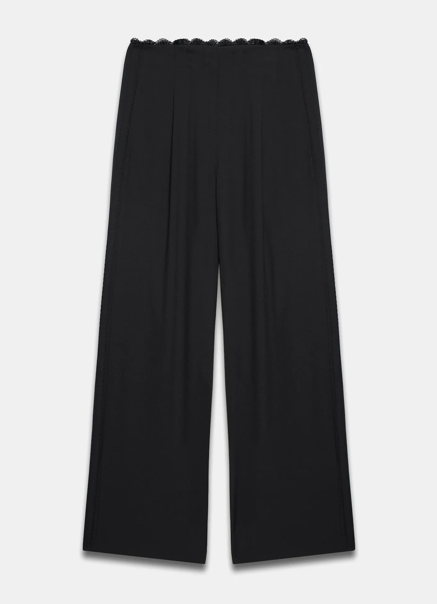 Best Lace Trim Wide Trousers Wide Leg Trousers|Trousers