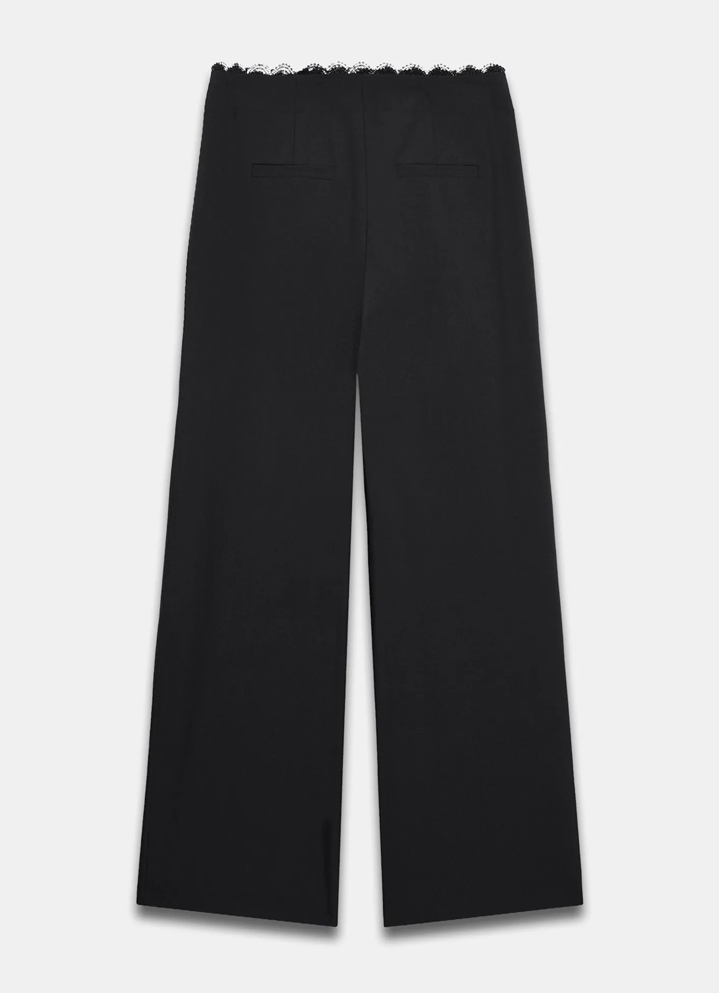 Best Lace Trim Wide Trousers Wide Leg Trousers|Trousers