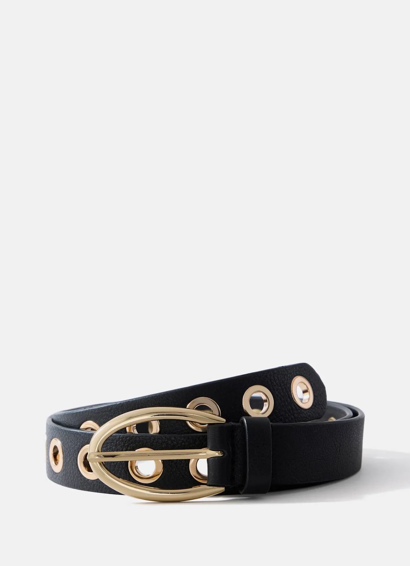Outlet Leather Gold Eyelet Belt Belts