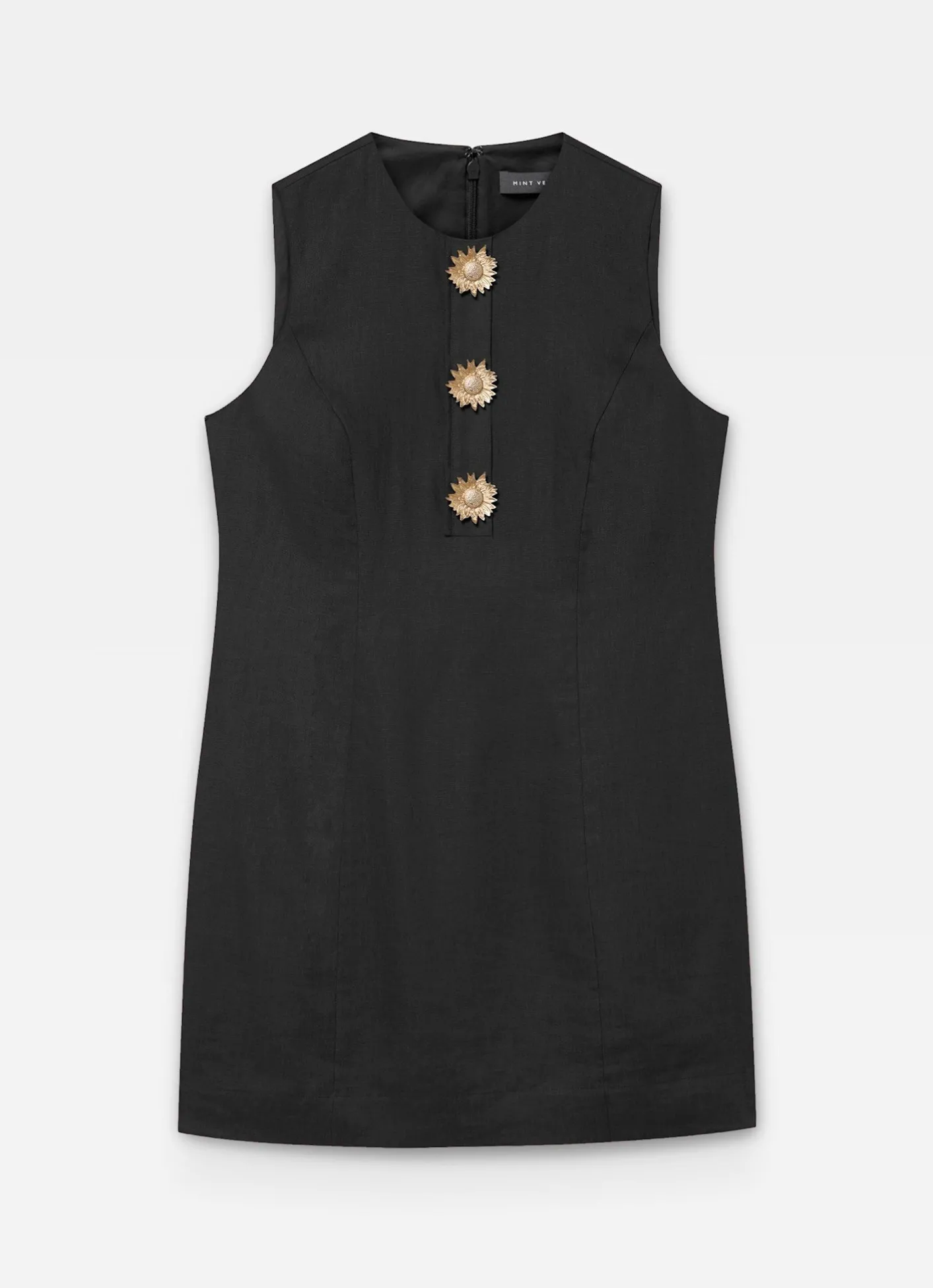 Linen Sunray Button Mini Dress Summer Dresses|Mini Dresses