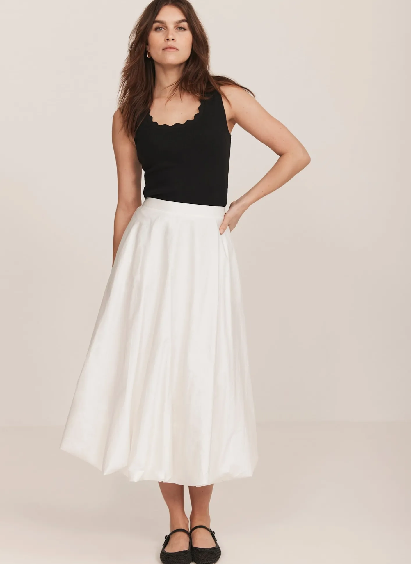 Discount Scallop Trim Vest Top T-Shirts|T-Shirts