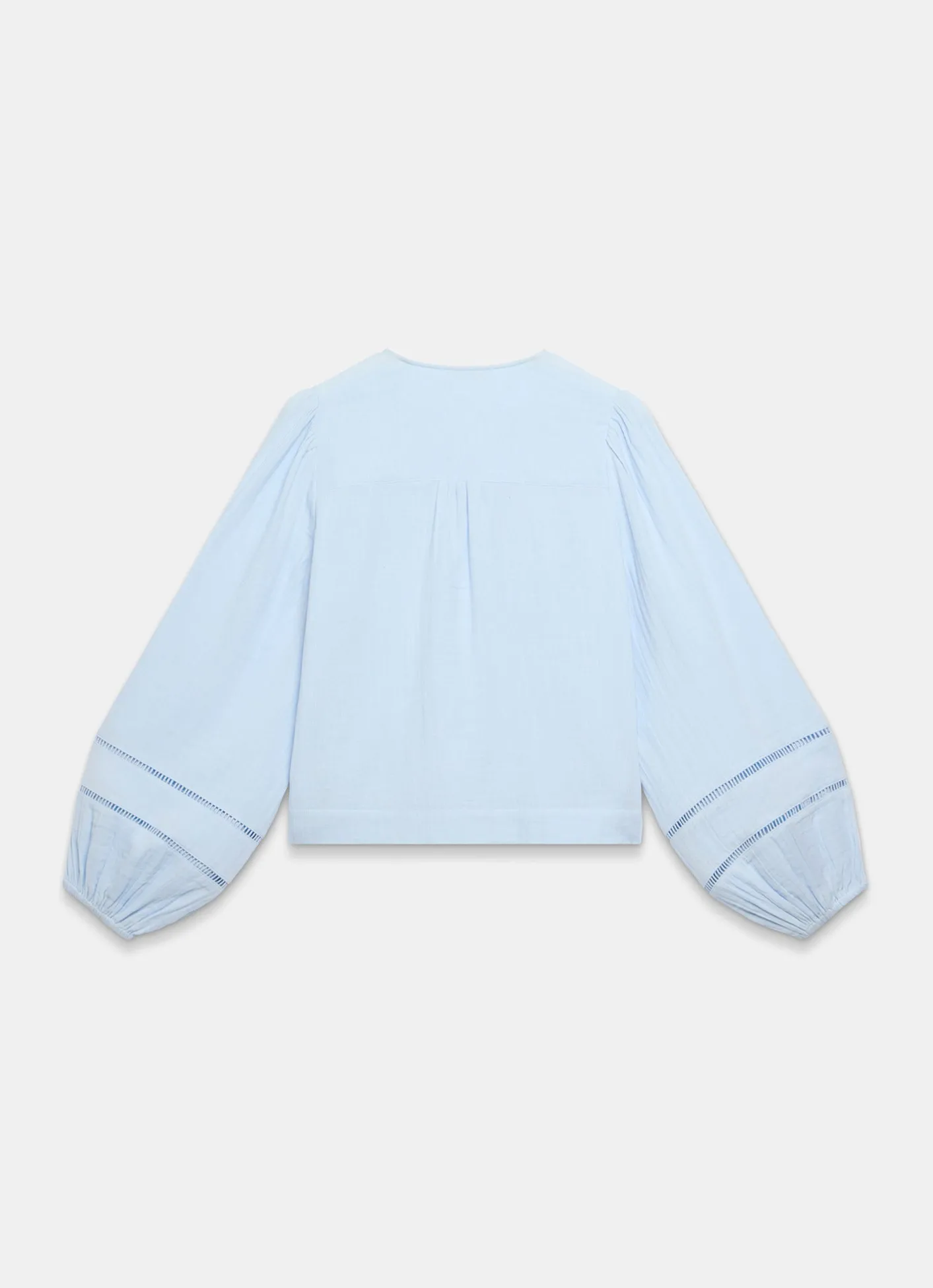 Cotton Cheesecloth Open Stitch Blouse Shirts & Blouses
