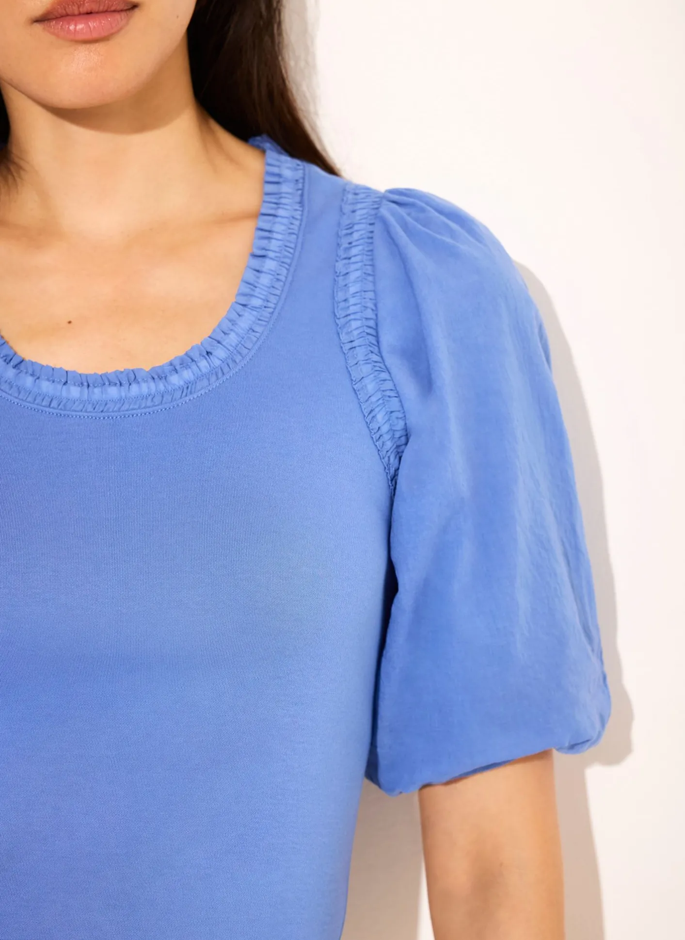 Hot Cotton Puff Sleeve Top All Tops|Tops
