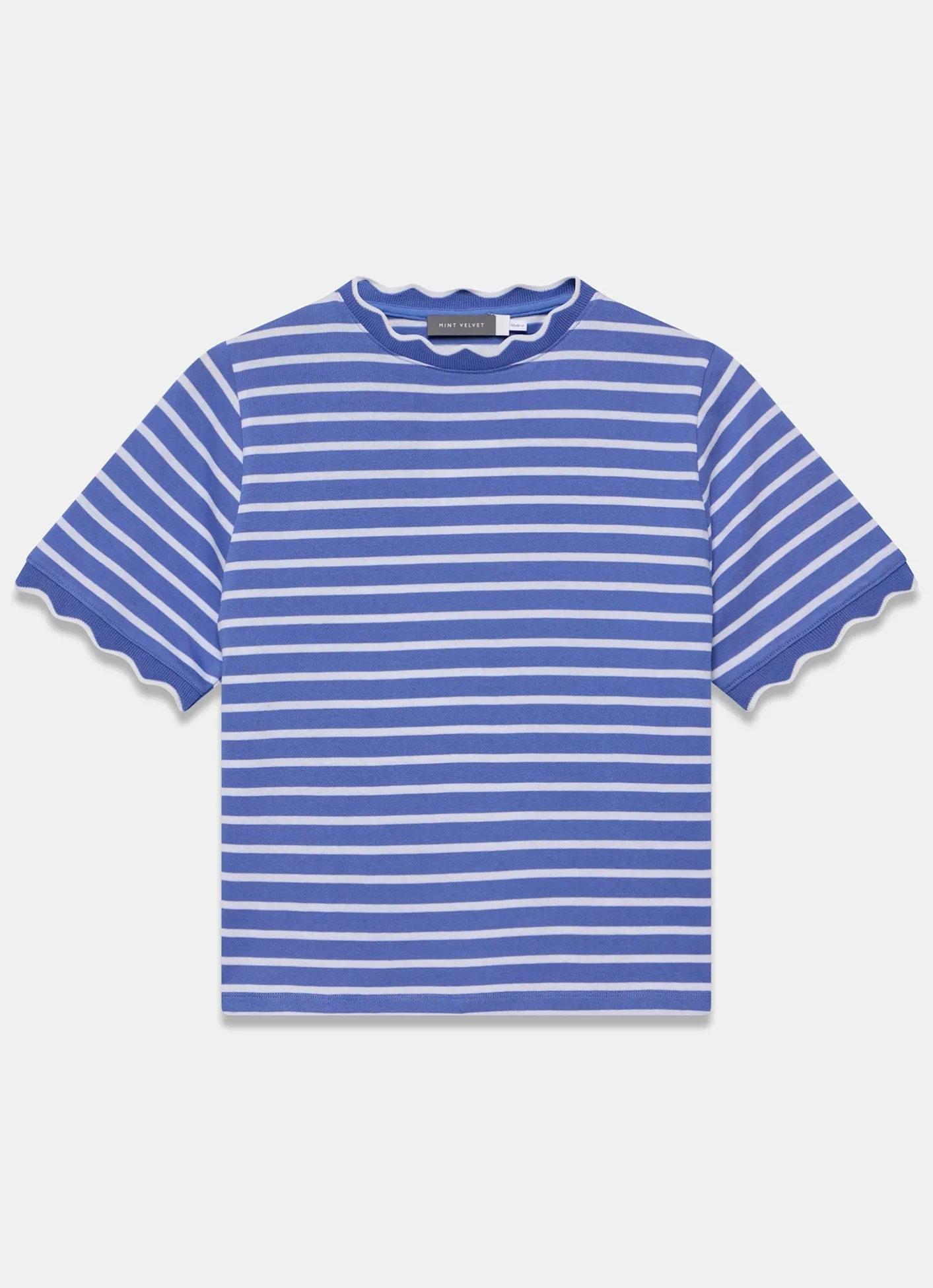 Hot Cotton Striped Scallop T-Shirt T-Shirts|T-Shirts
