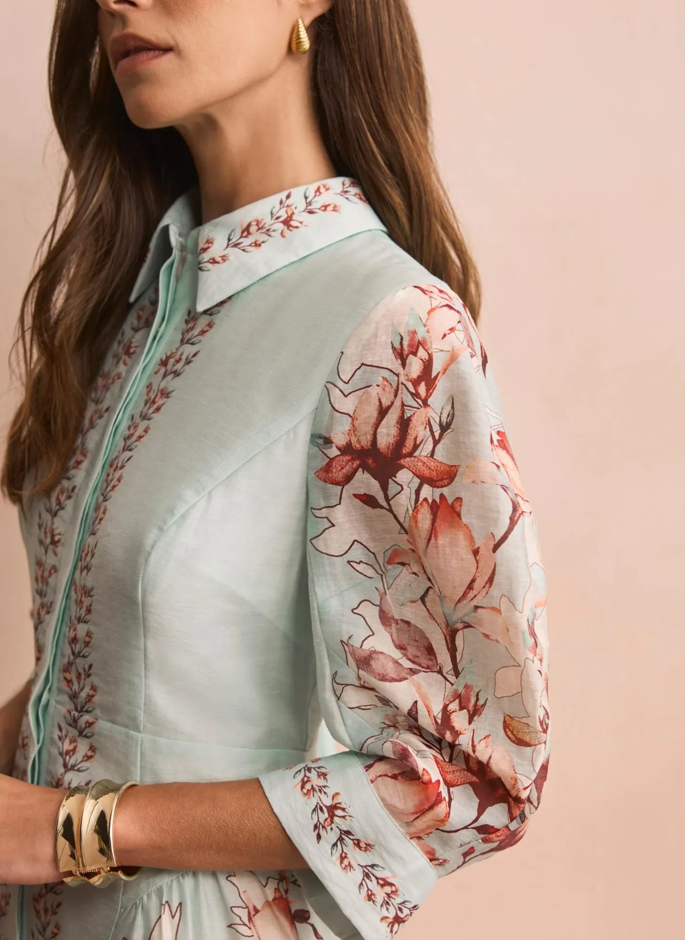 Online Floral Print Midi Shirt Dress Occasion Dresses|Occasion Dresses