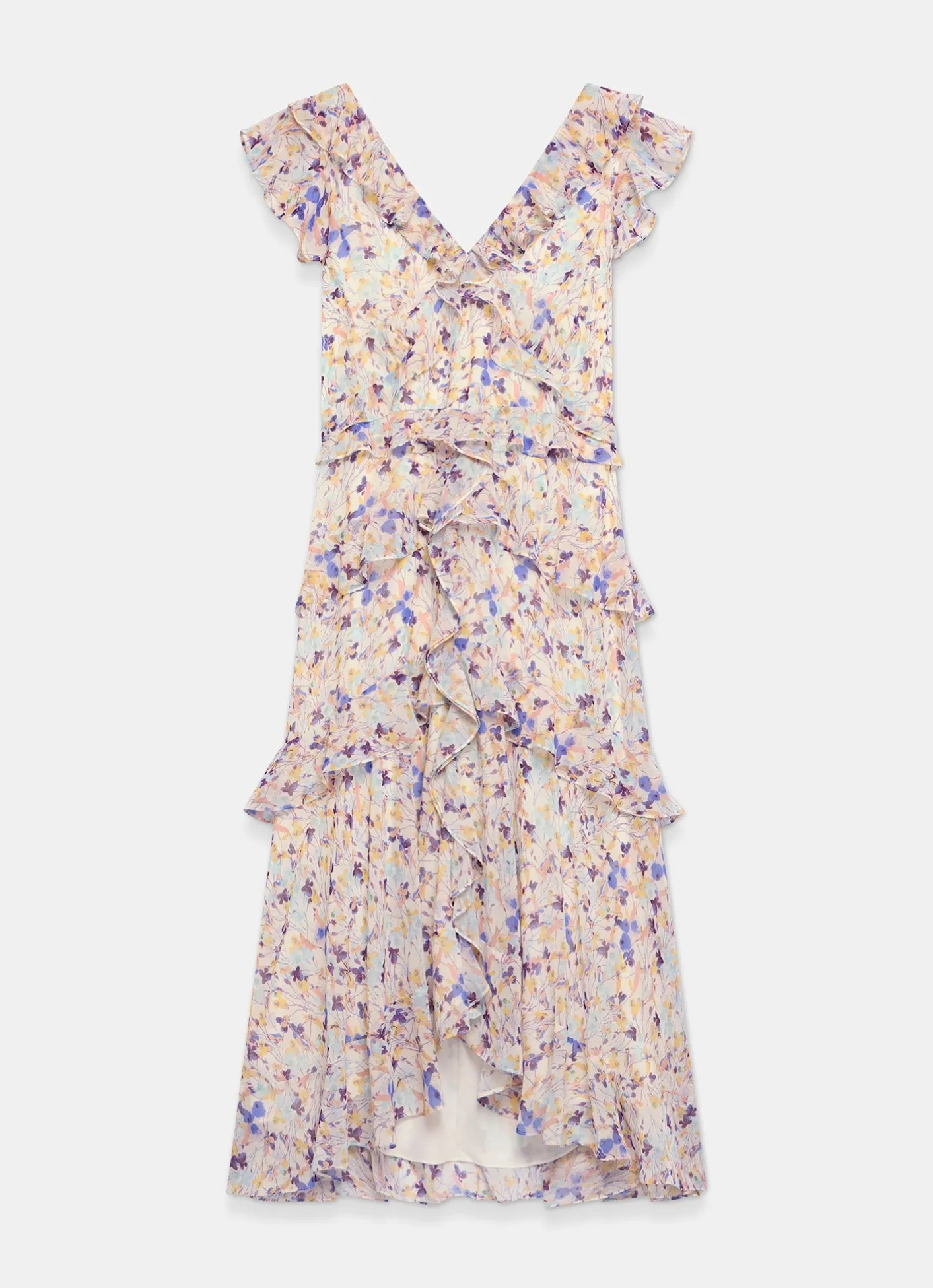 New Floral Print Ruffle Midi Dress Occasion Dresses|Occasion Dresses