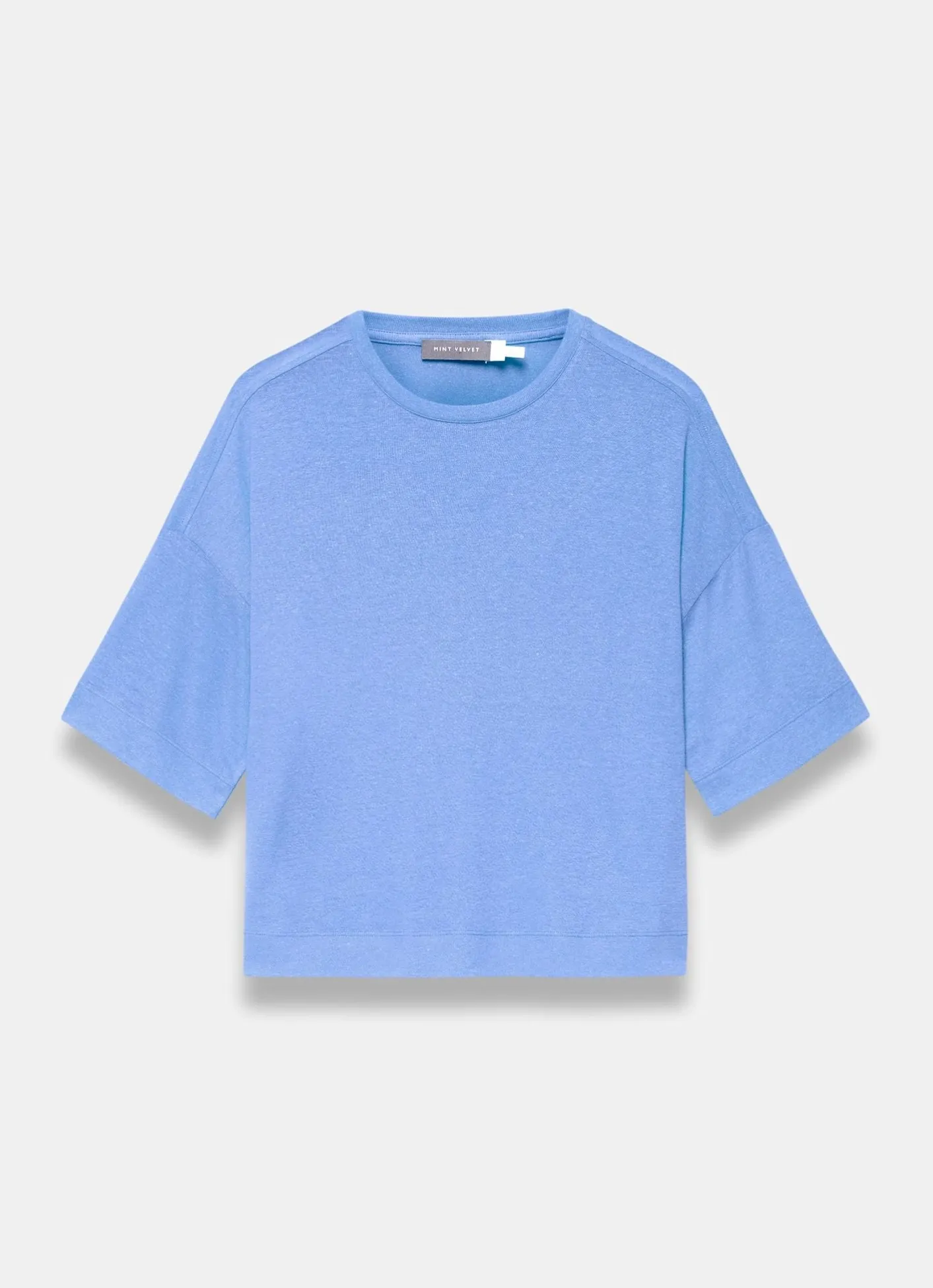 Online Linen Blend Boxy T-Shirt T-Shirts|T-Shirts