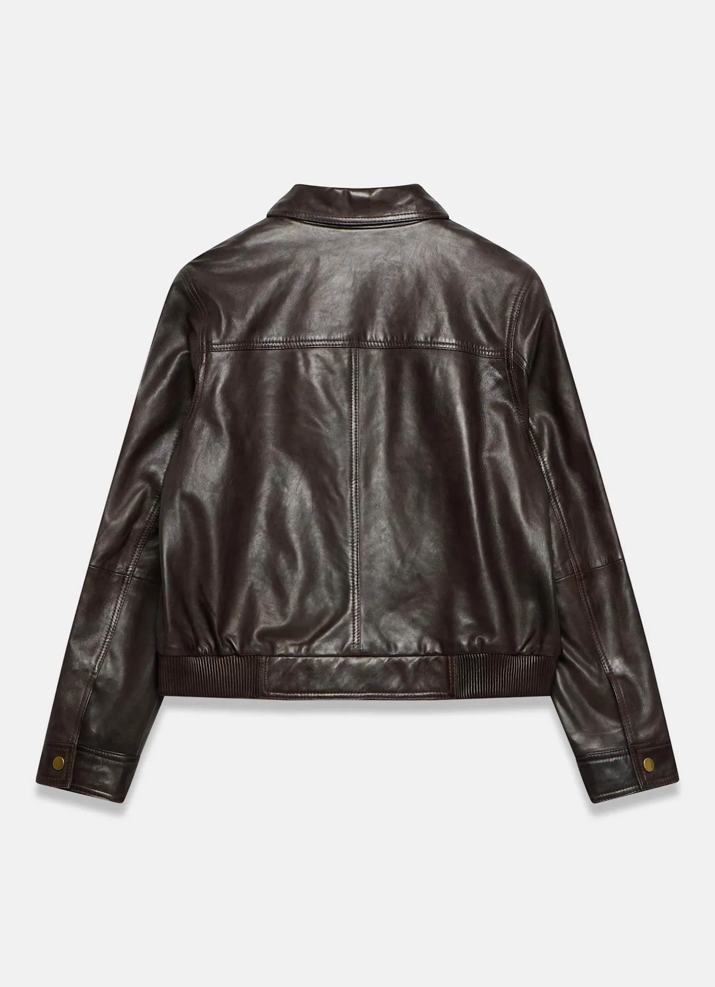 Discount Leather Collared Bomber Jacket Jackets|Leather & Suede Jackets