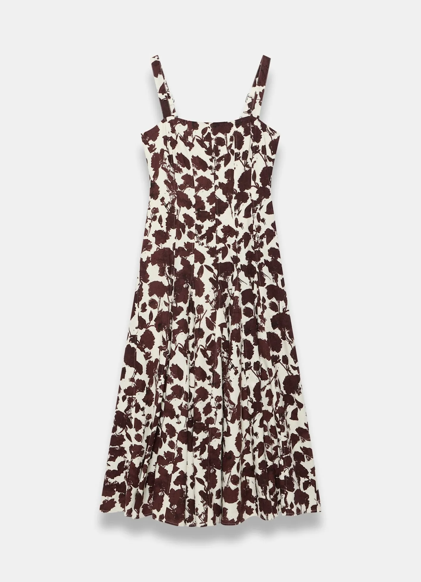 Discount Linen Blend Printed Midi Dress Summer Dresses|Midi Dresses