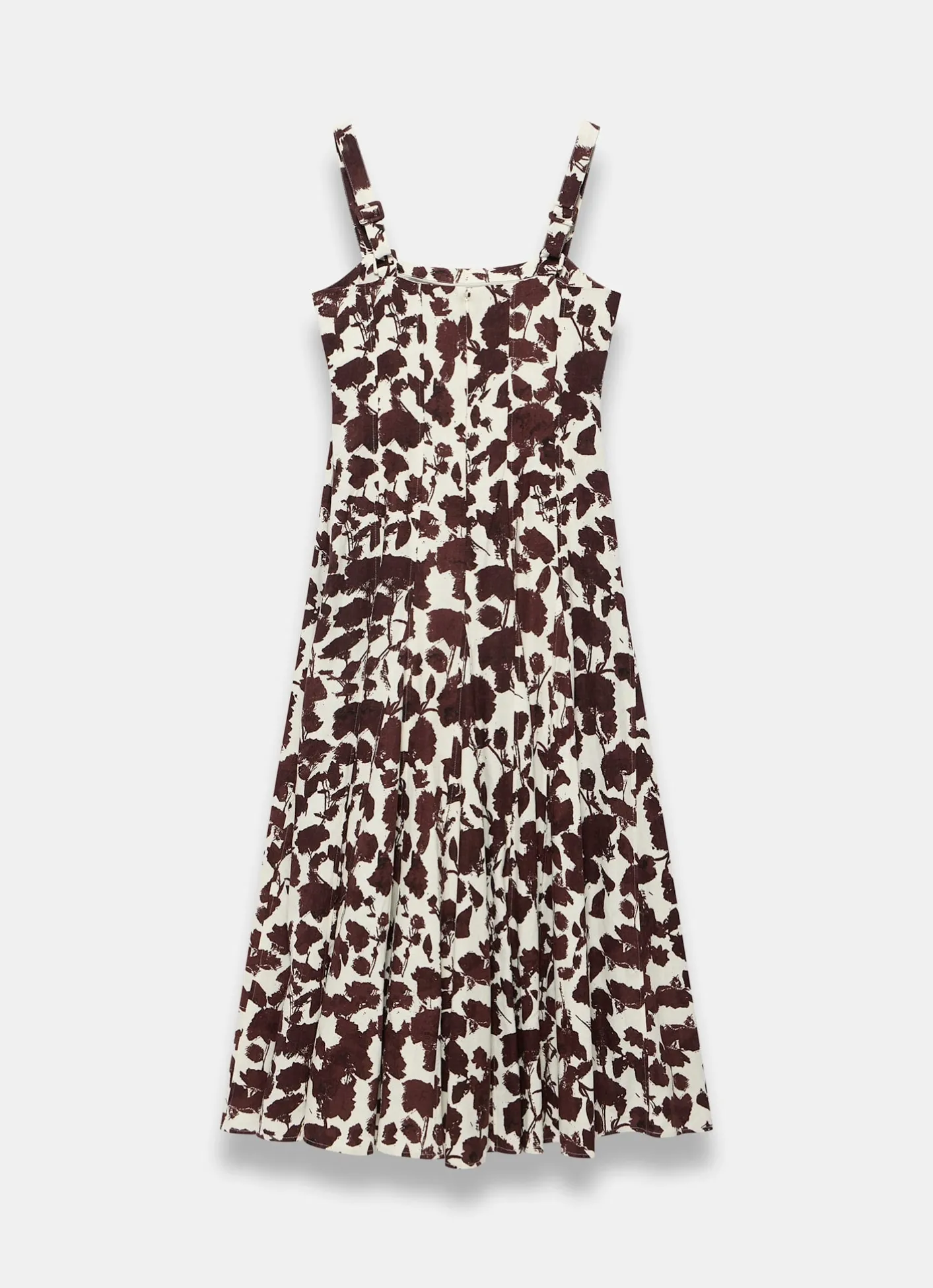 Discount Linen Blend Printed Midi Dress Summer Dresses|Midi Dresses