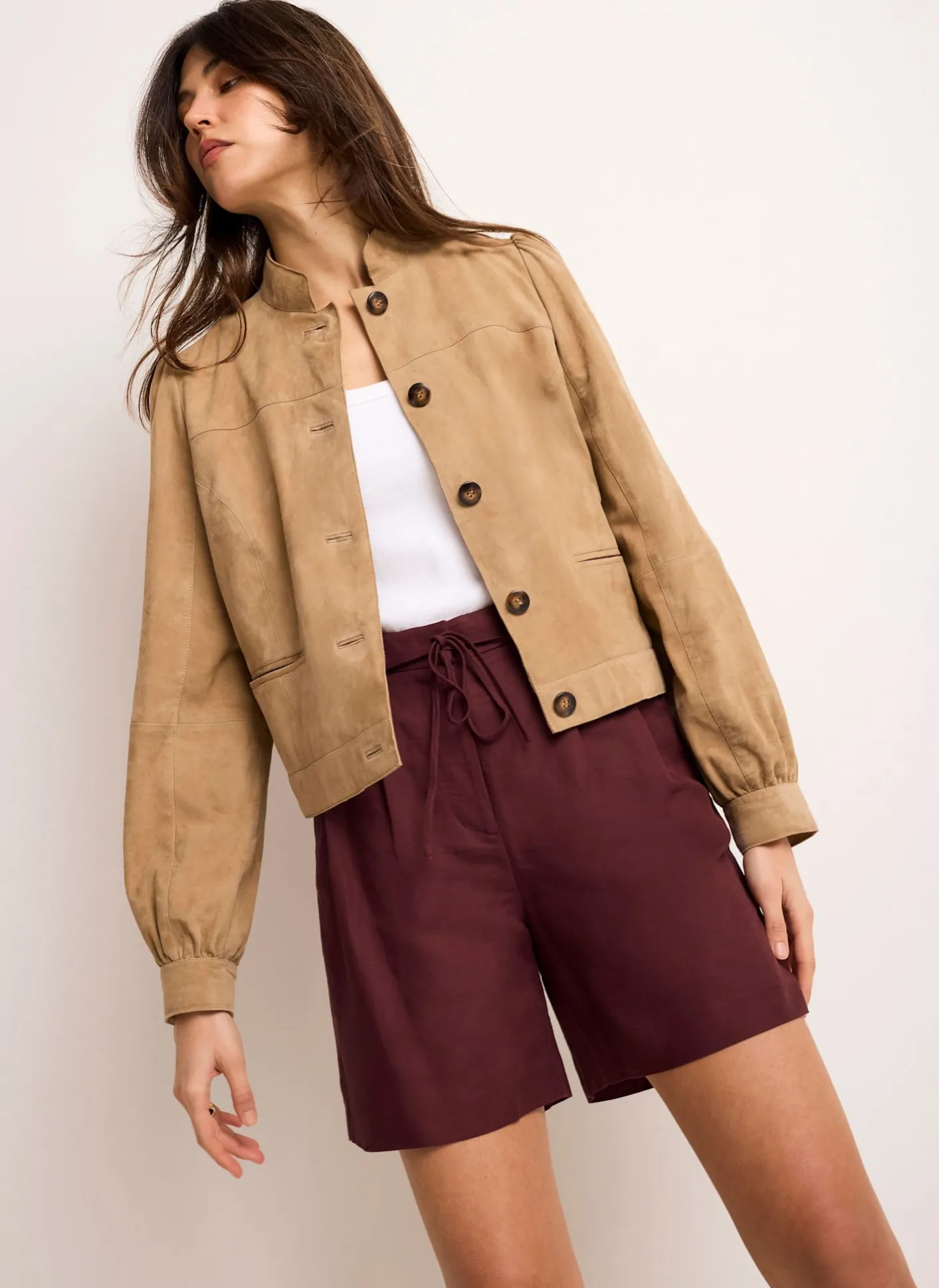 Outlet Linen Blend Shorts Shorts|Trousers