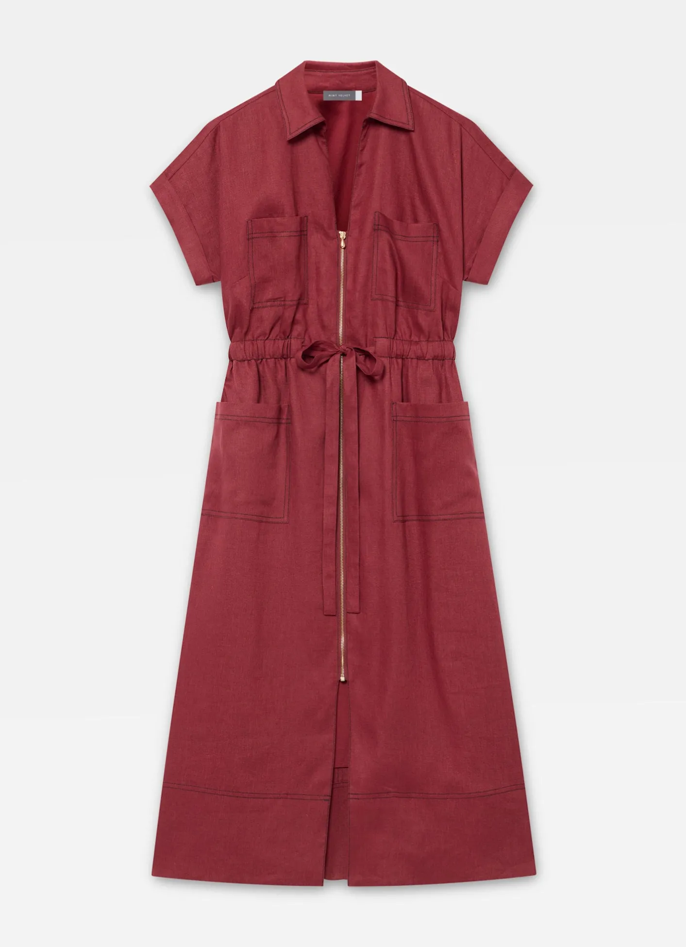 Outlet Linen Midi Shirt Dress Summer Dresses|Midi Dresses