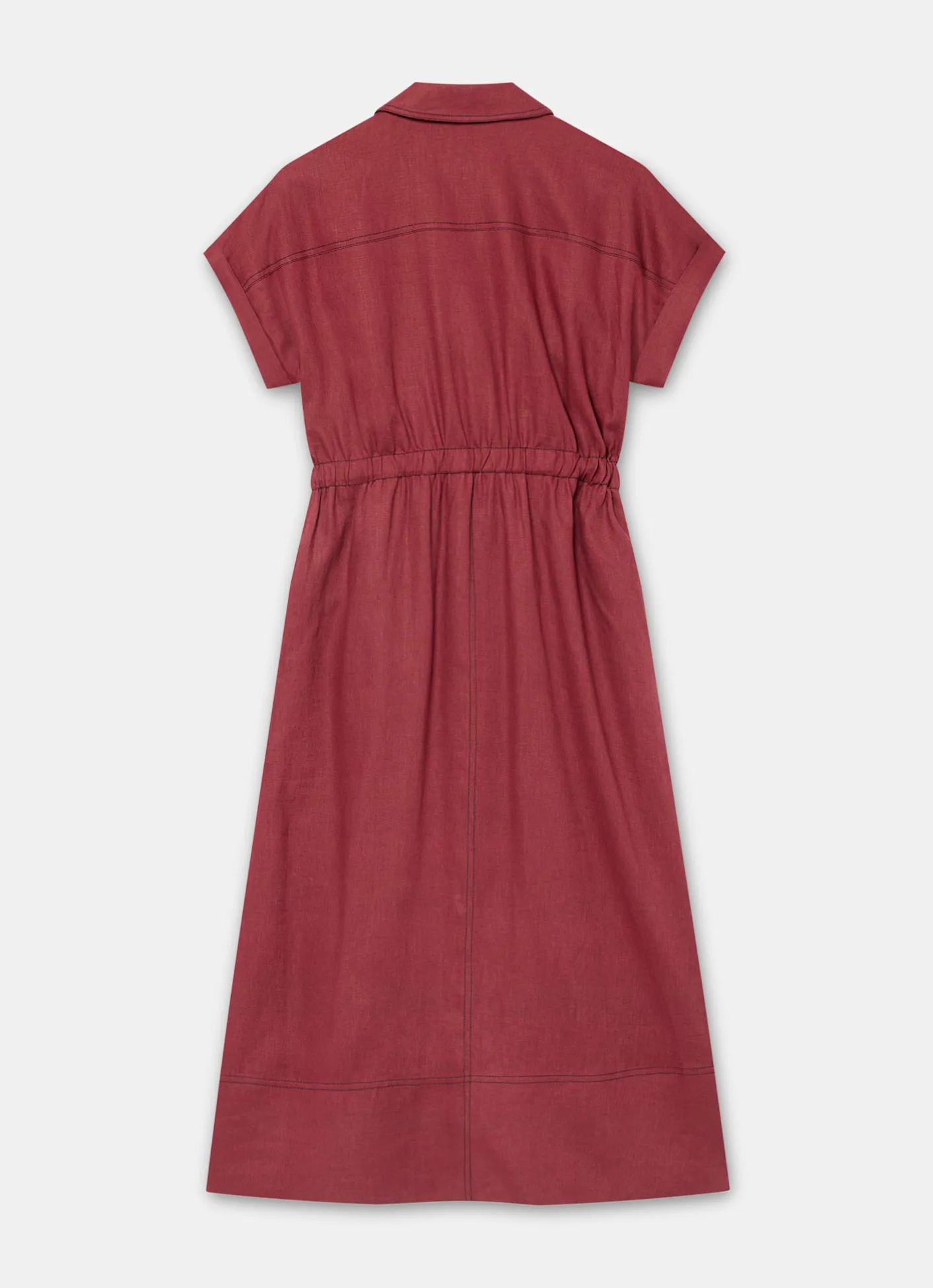 Outlet Linen Midi Shirt Dress Summer Dresses|Midi Dresses