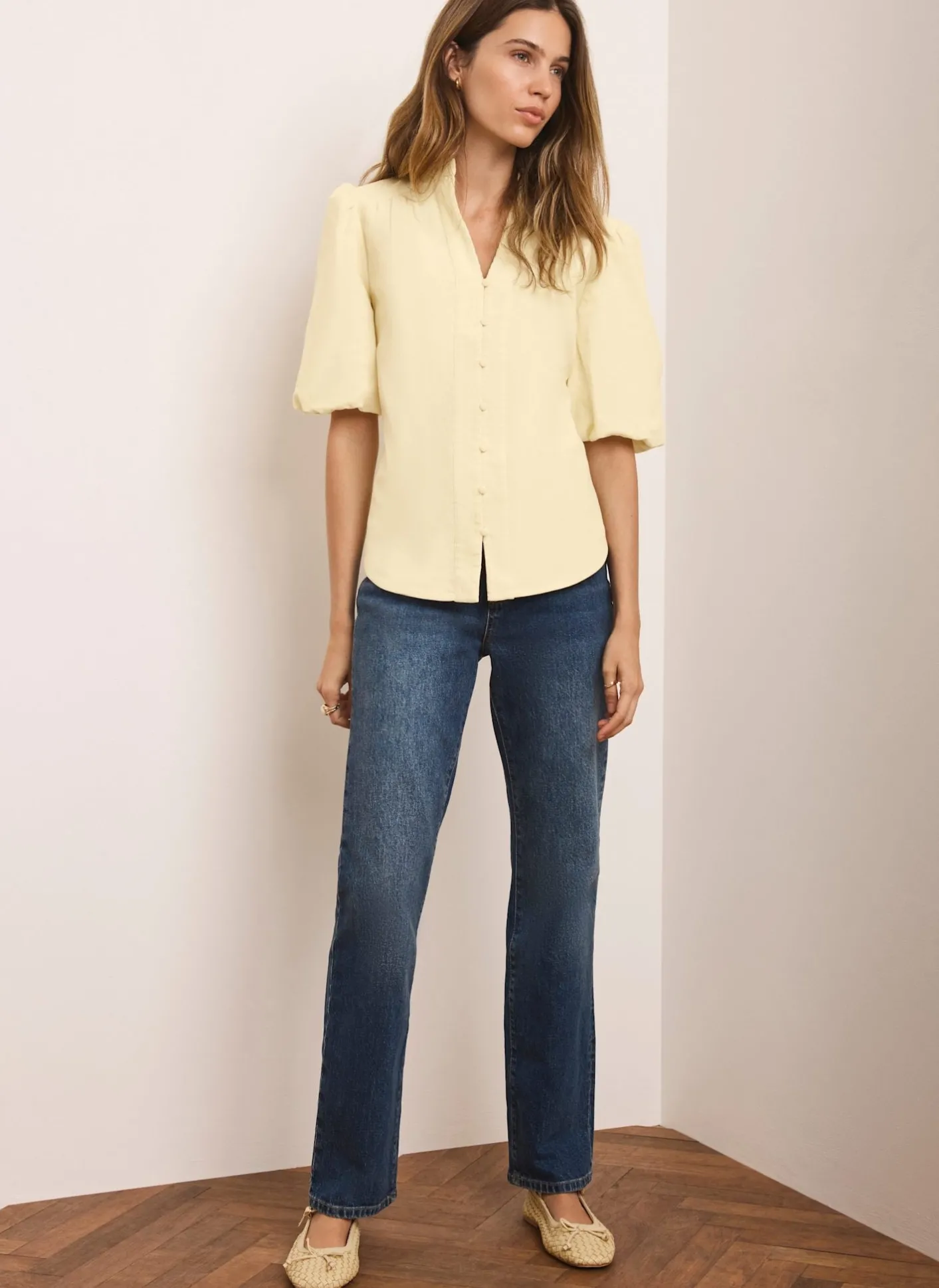 Sale Butter Corduroy Puff Sleeve Blouse Shirts & Blouses