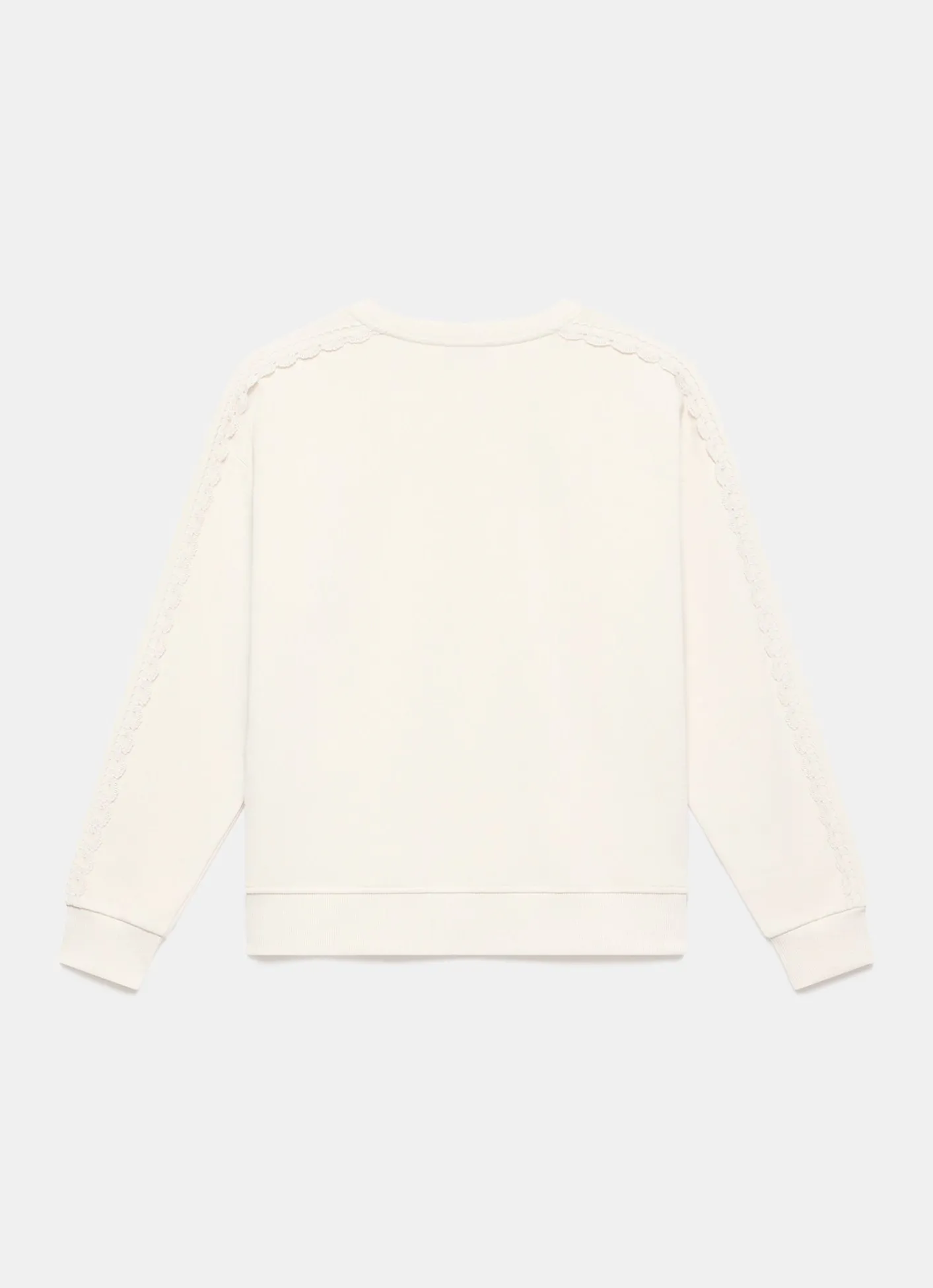 Outlet Cotton Blend Lace Trim Sweatshirt Sweatshirts|Sweatshirts