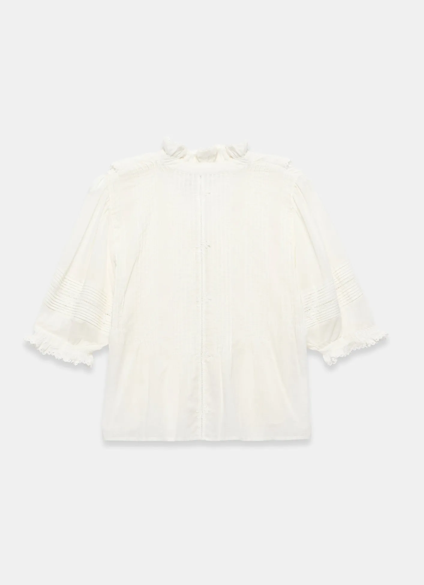 Best Cream Cotton Ruffle Blouse Shirts & Blouses