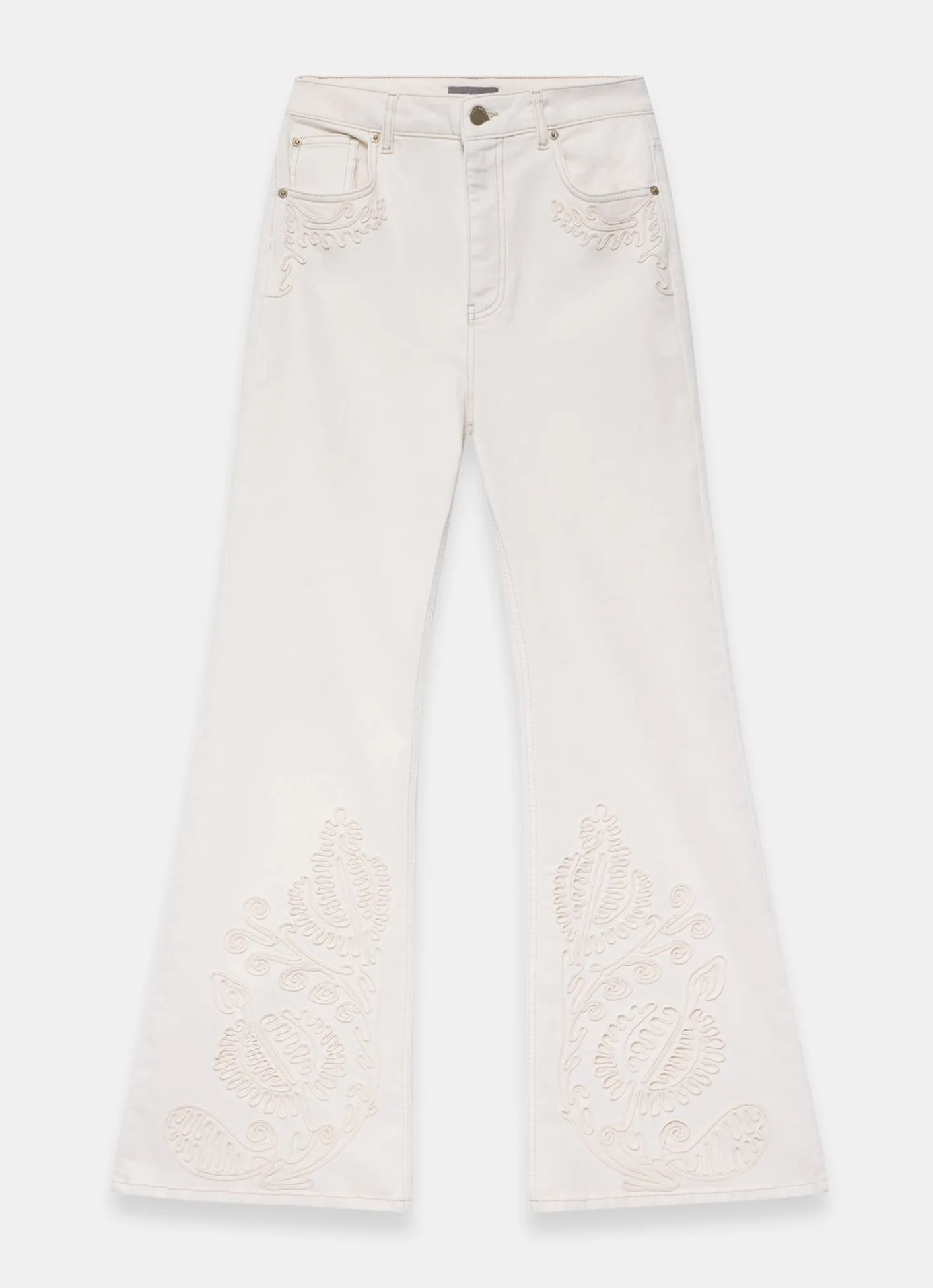 Denim Embroidered Flared Jeans Jeans|Flared Jeans