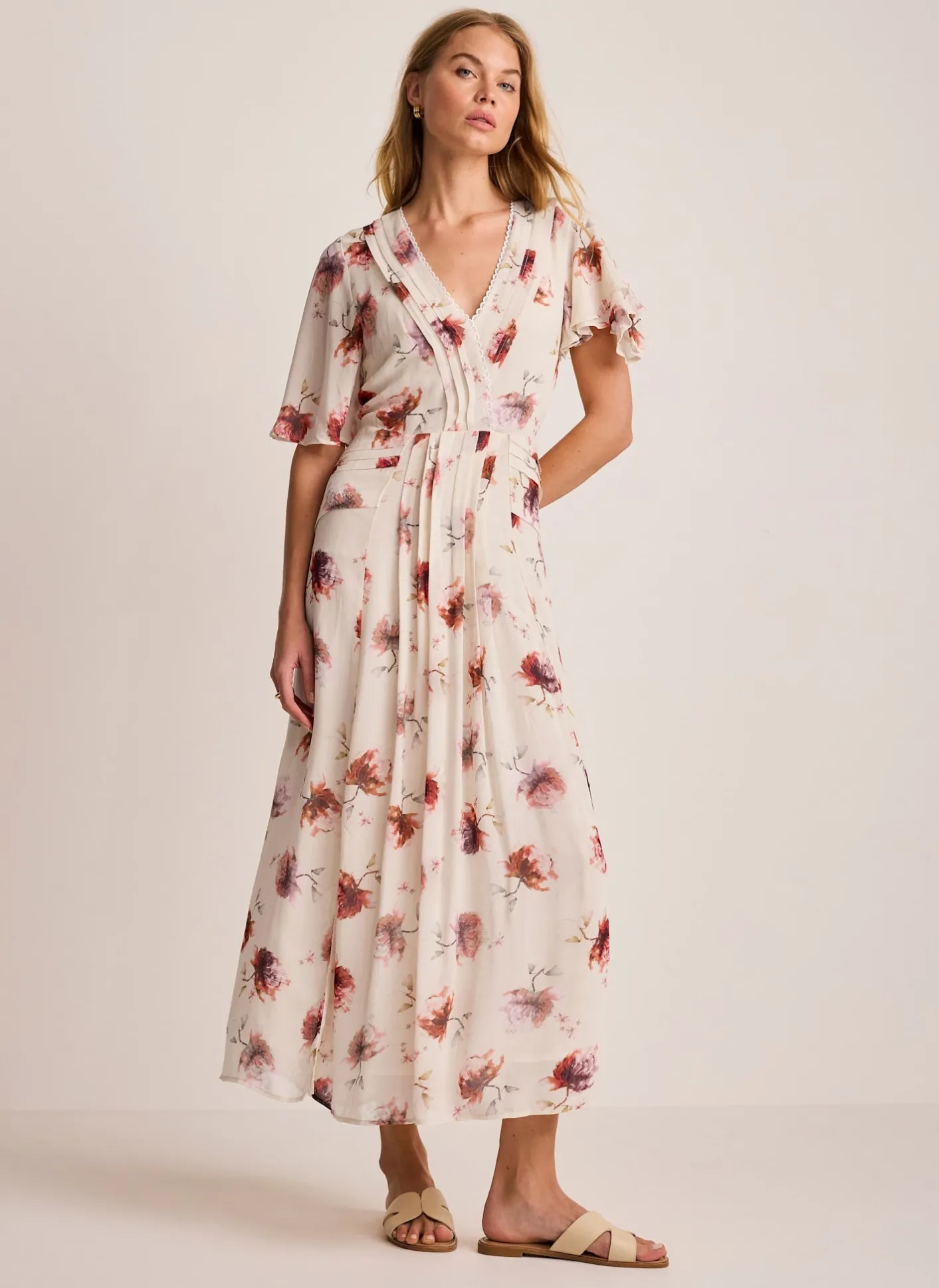 Clearance Floral Print Midi Dress Summer Dresses|Midi Dresses