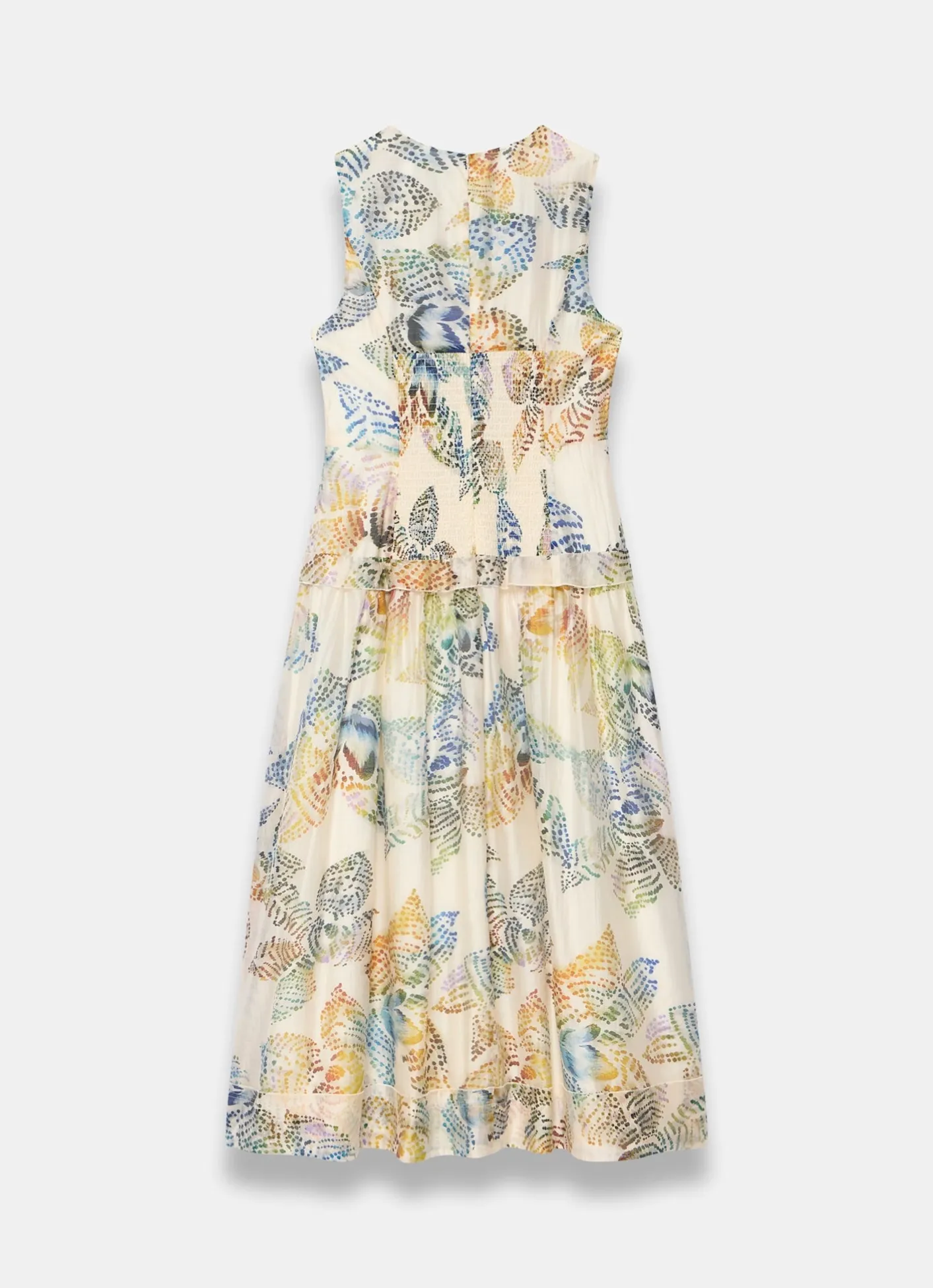New Cream Floral Print Midi Dress Summer Dresses|Midi Dresses