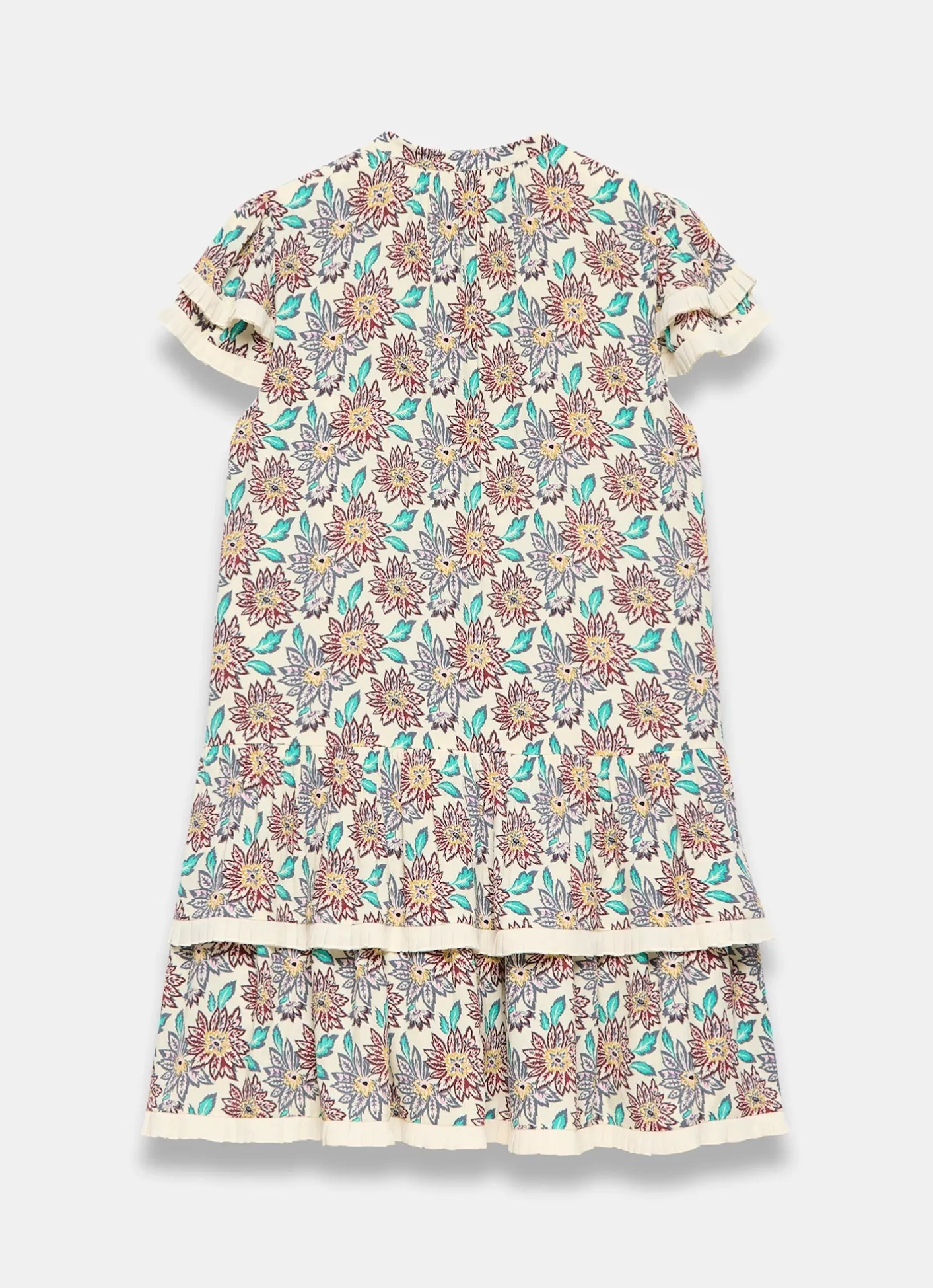 Discount Cream Floral Print Mini Dress Summer Dresses|Mini Dresses