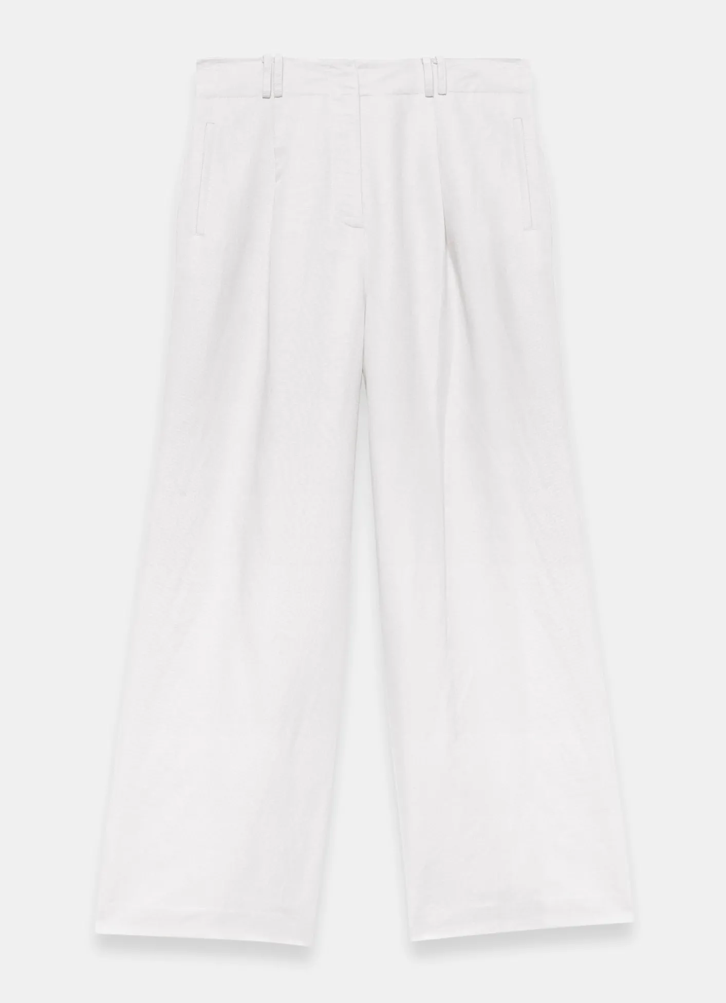 Linen Blend Pleated Wide Leg Trousers Wide Leg Trousers|Trousers