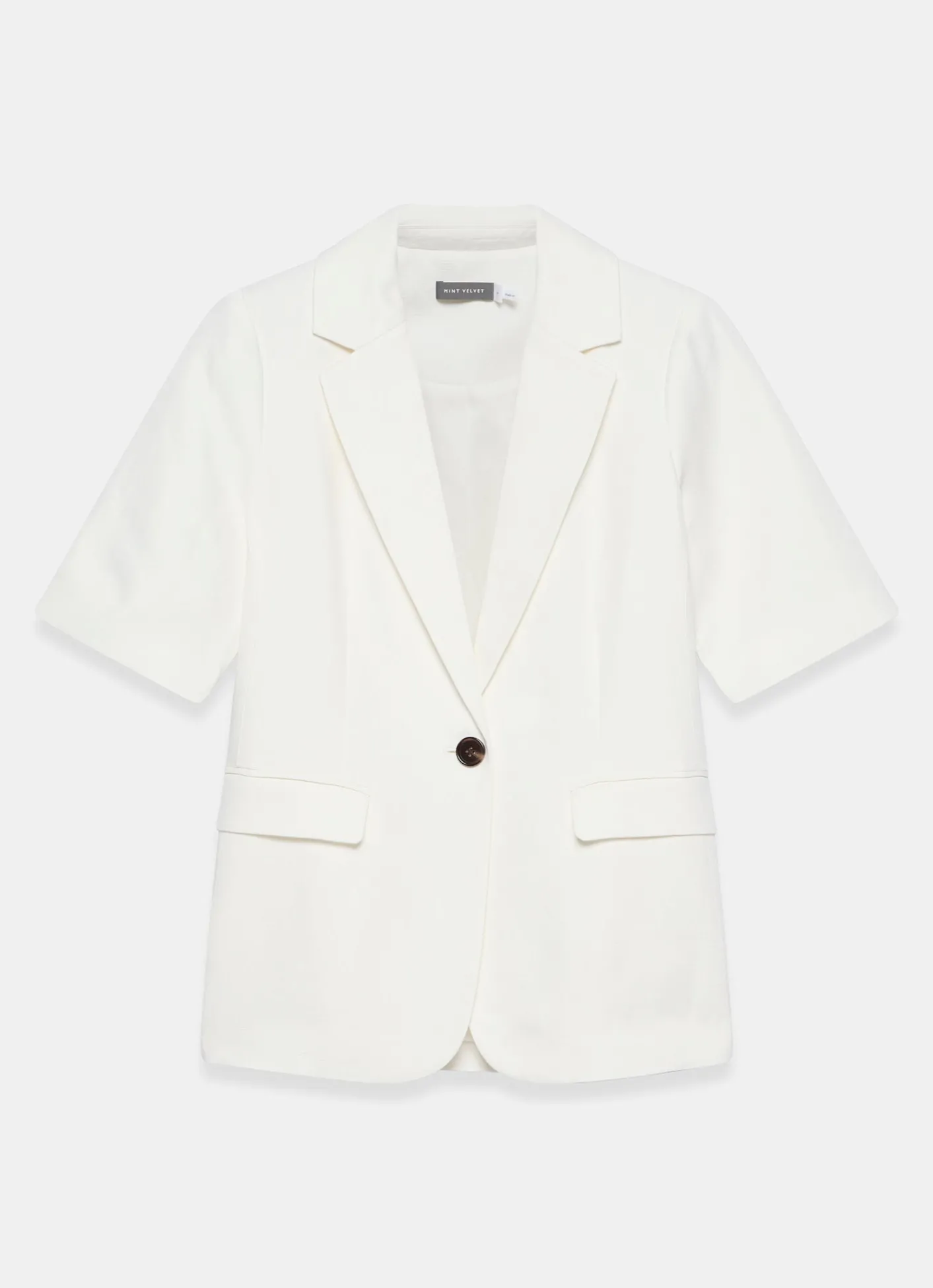 Clearance Linen Blend Short Sleeve Blazer Jackets