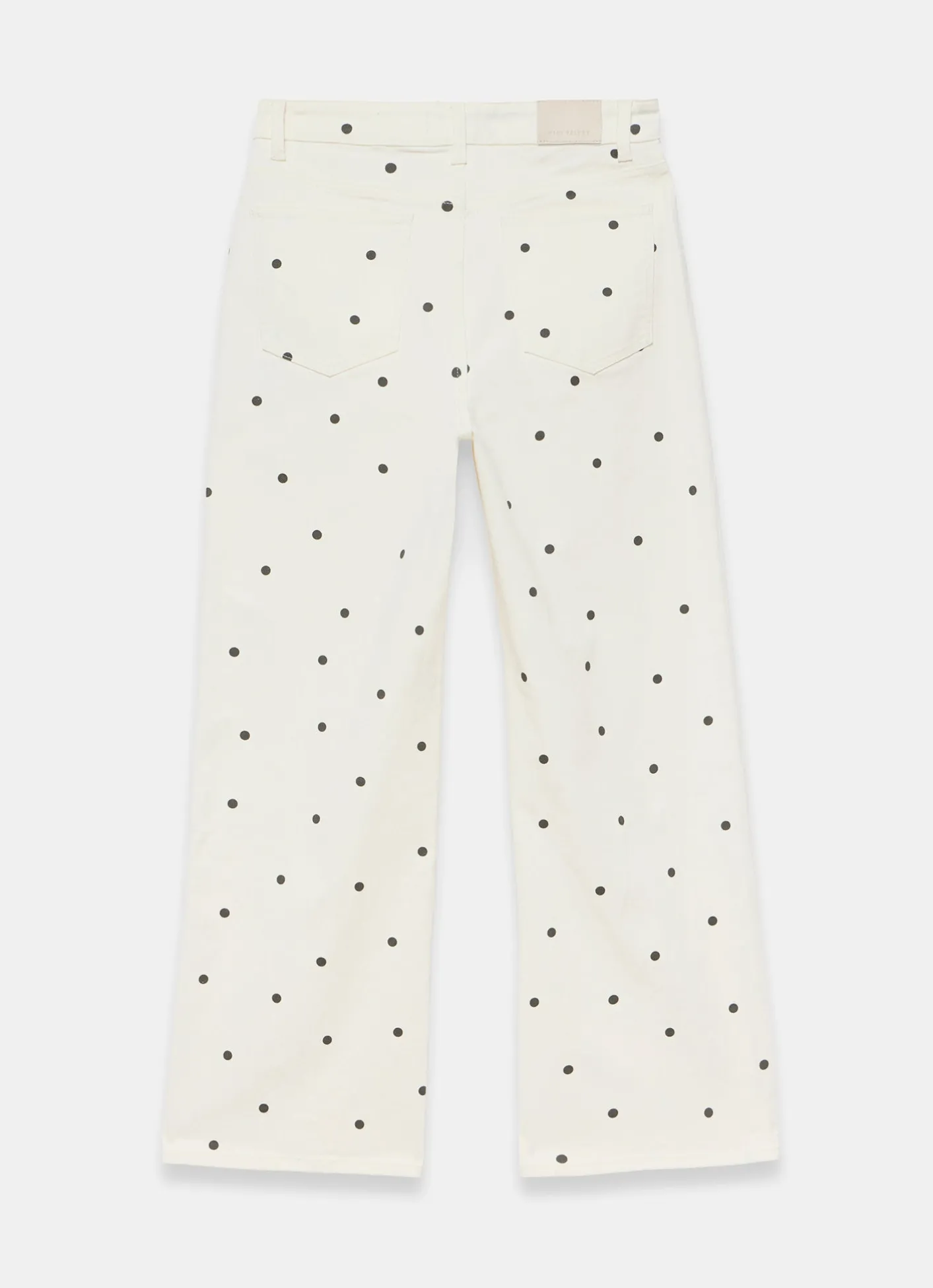 Sale Cream Polka Dot Wide Jeans Jeans|Wide Leg Jeans