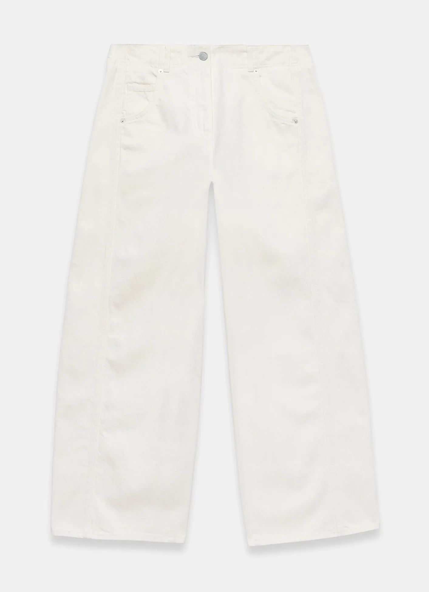 Discount Cream Relaxed Wide Leg Jeans Jeans|Wide Leg Jeans