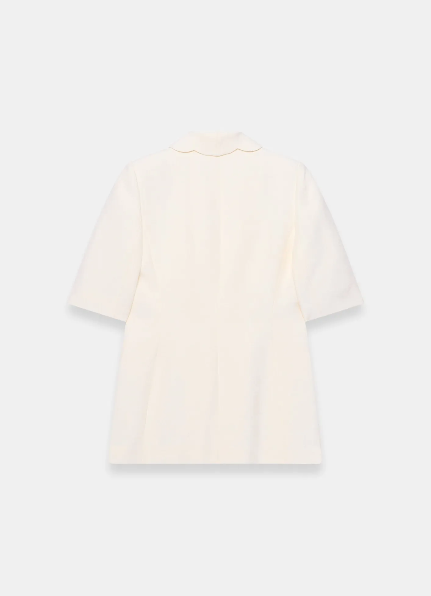 New Scallop Front Short Sleeve Blazer Jackets
