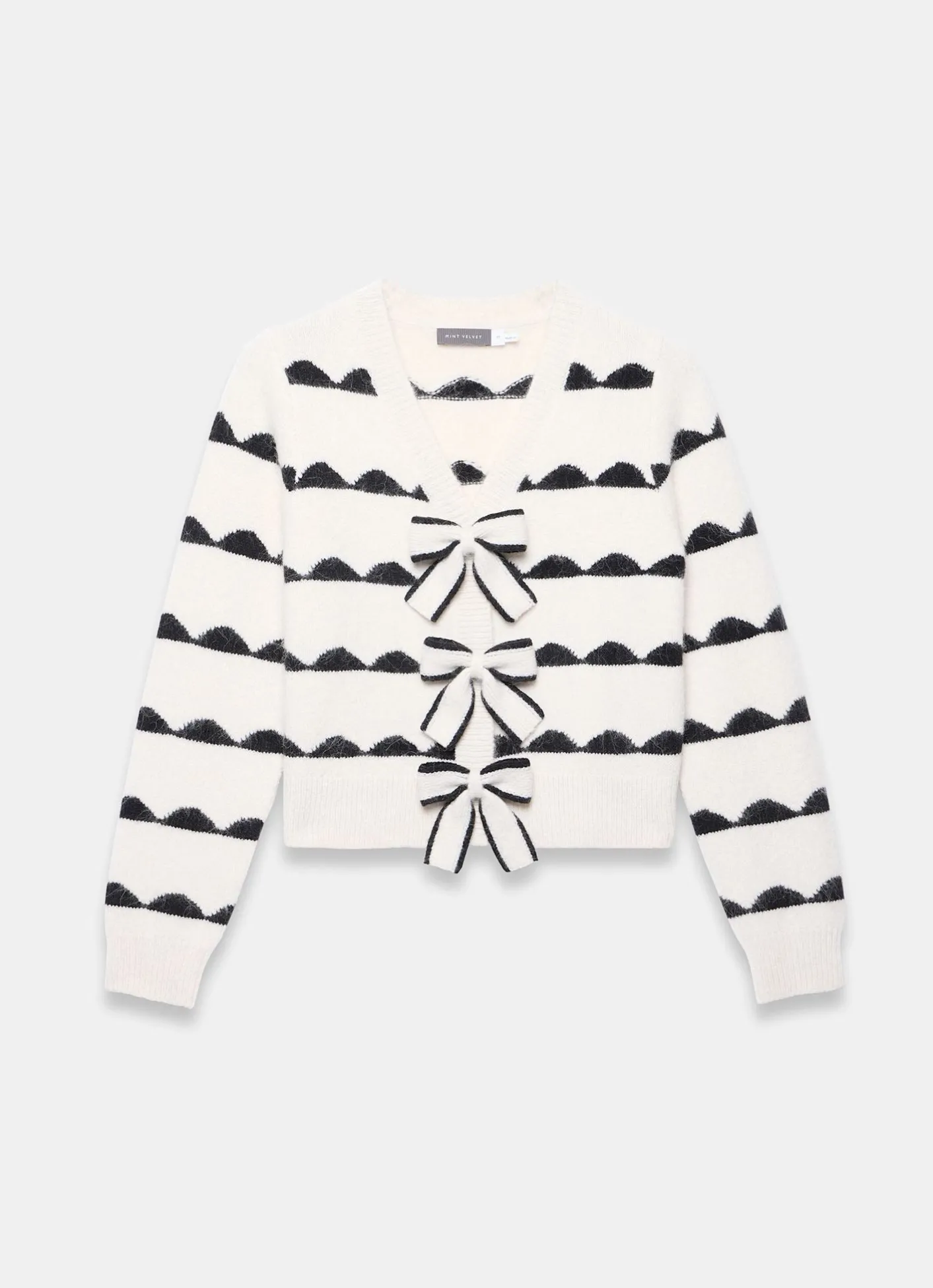 Outlet Cream Wool Blend Bow Detail Cardigan Cardigans|Jumpers & Cardigans