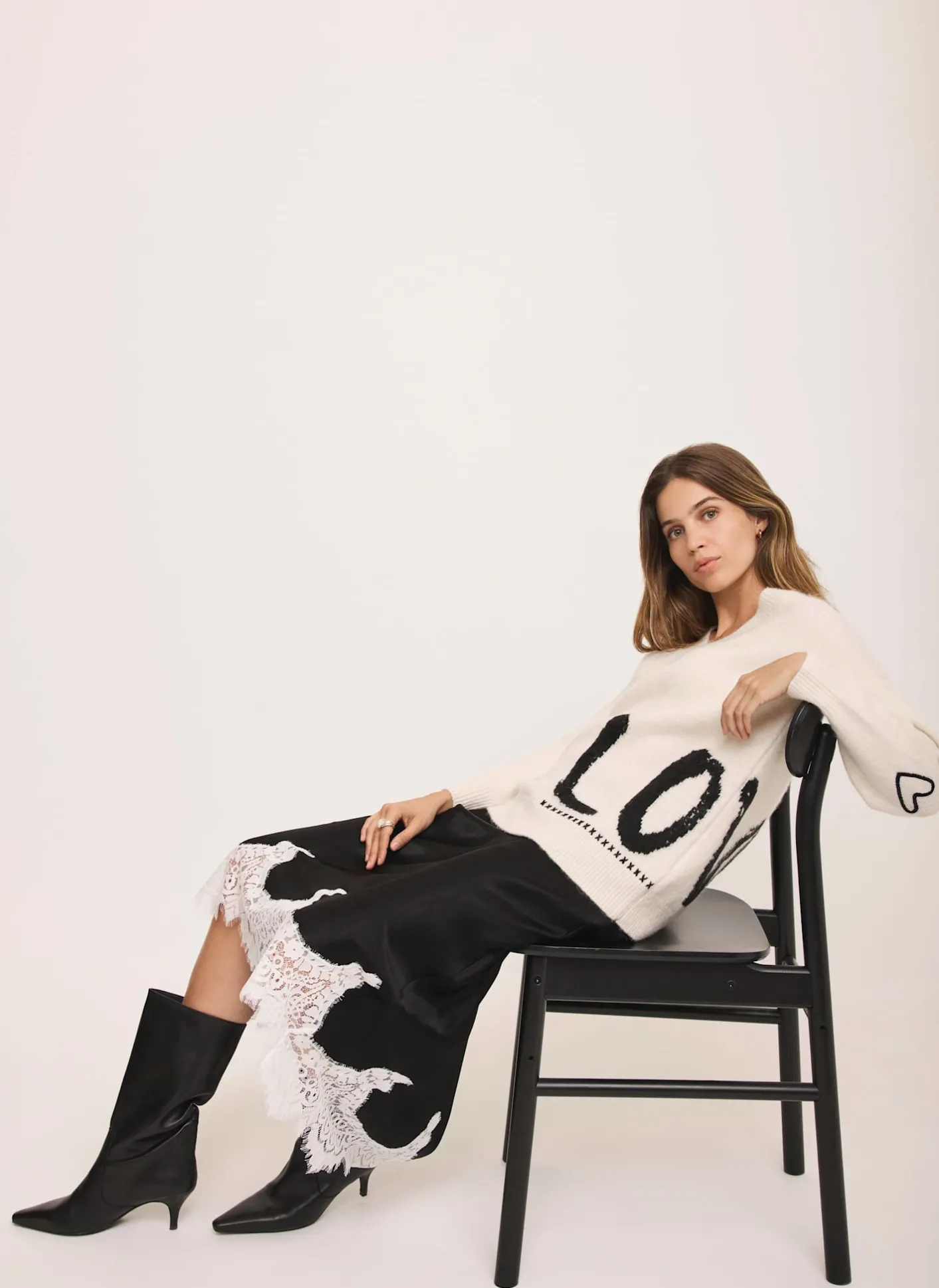 Hot Wool Blend Graphic Love Jumper Jumpers|Jumpers & Cardigans