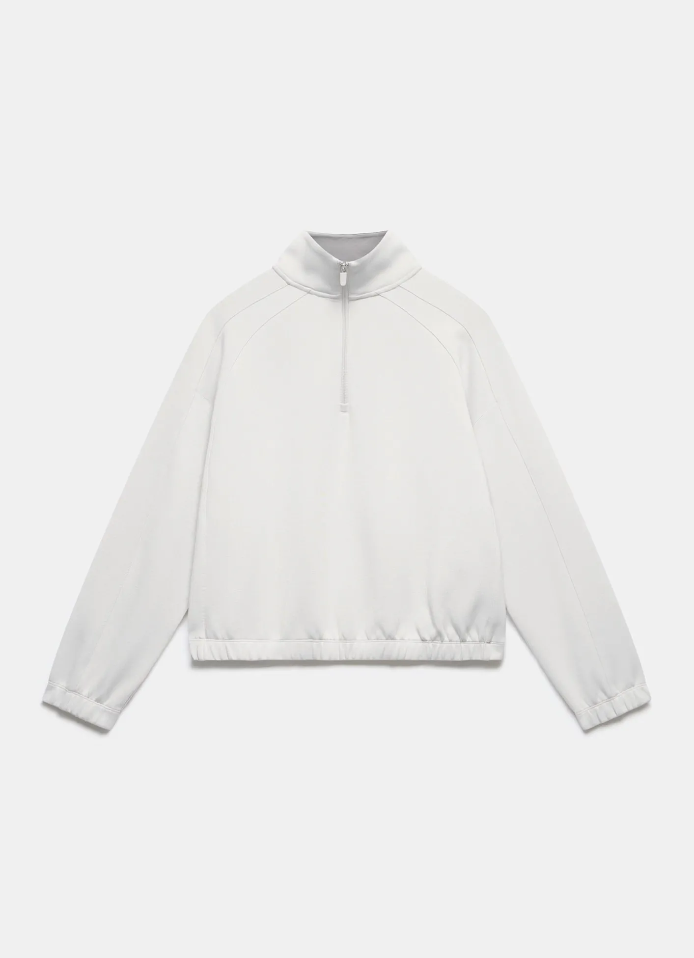 Clearance Cream Zip Detail Sweatshirt Sweatshirts|Sweatshirts