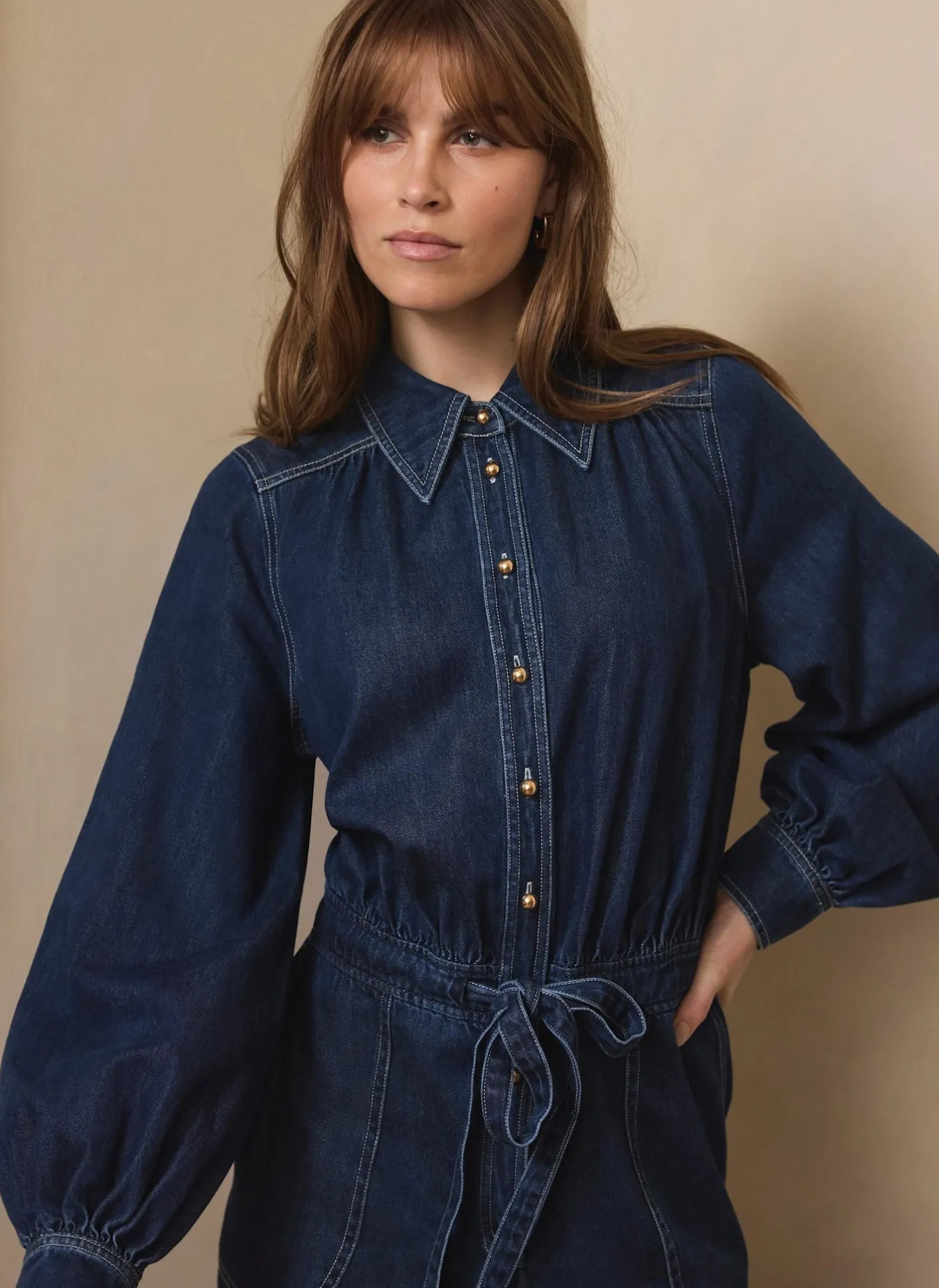 Clearance Dark Indigo Denim Jumpsuit Jumpsuits