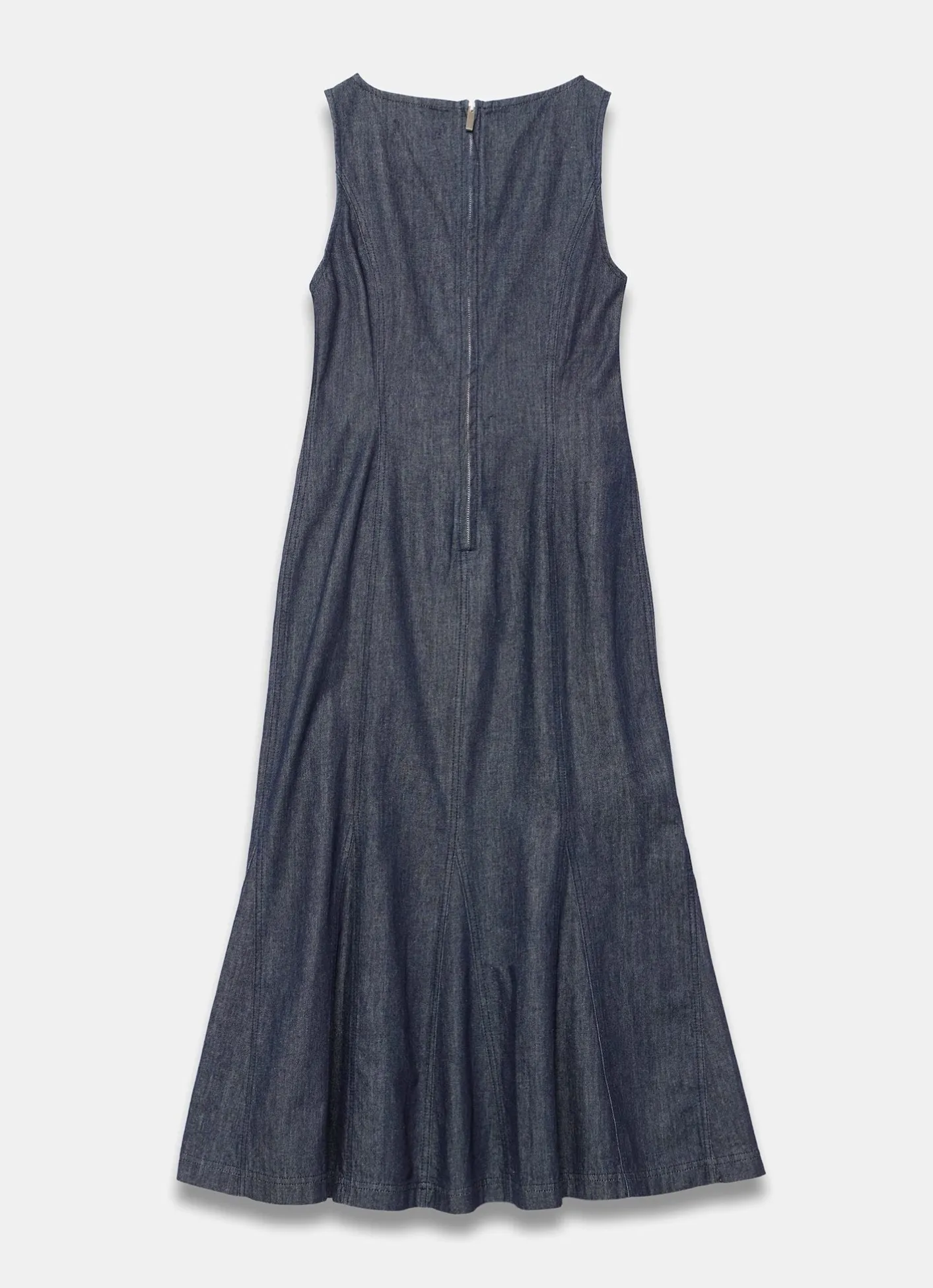 New Dark Indigo Denim Midi Dress Midi Dresses|Denim Dresses