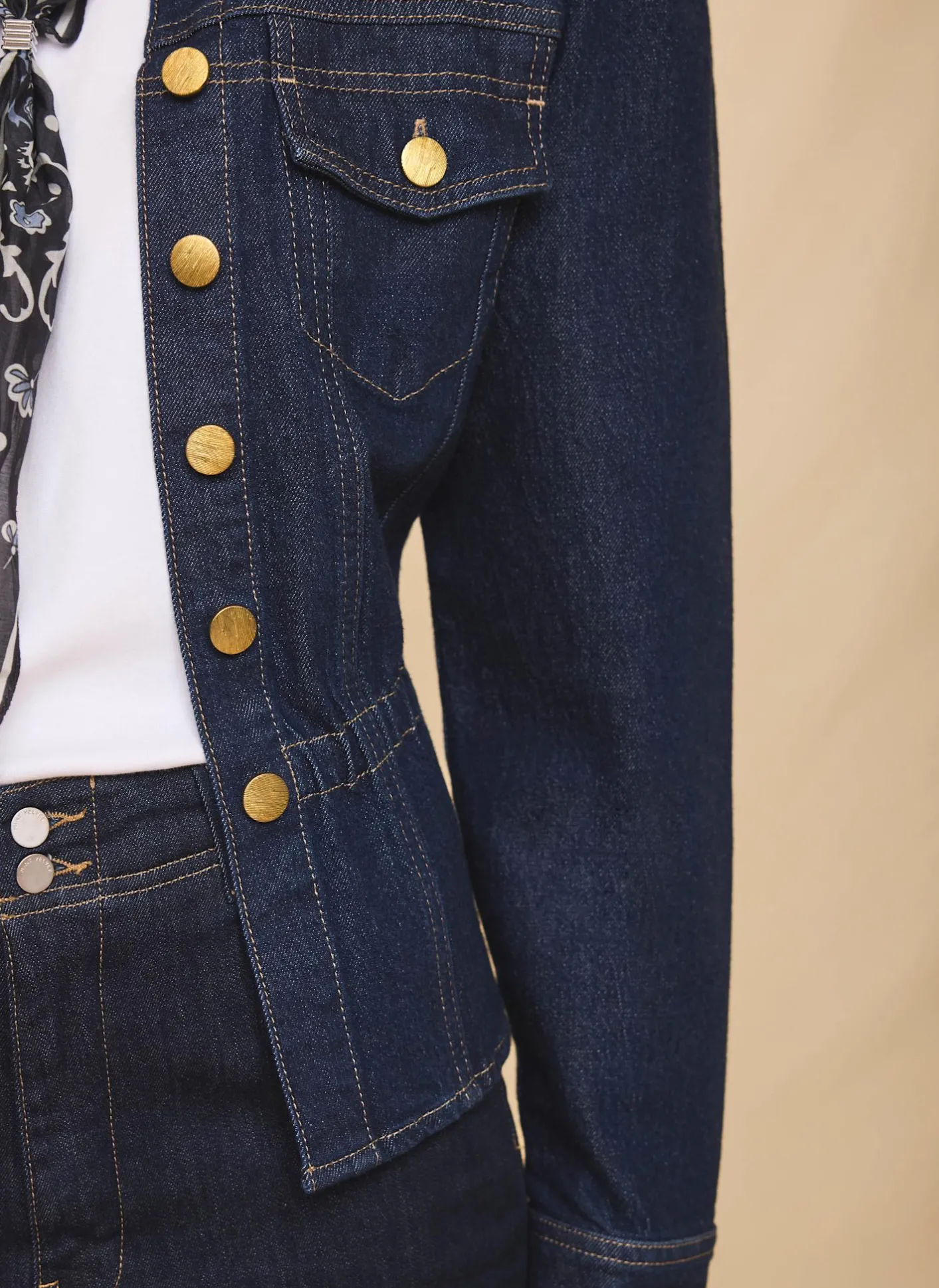 New Dark Indigo Puff Sleeve Denim Jacket Jackets|Denim Jackets