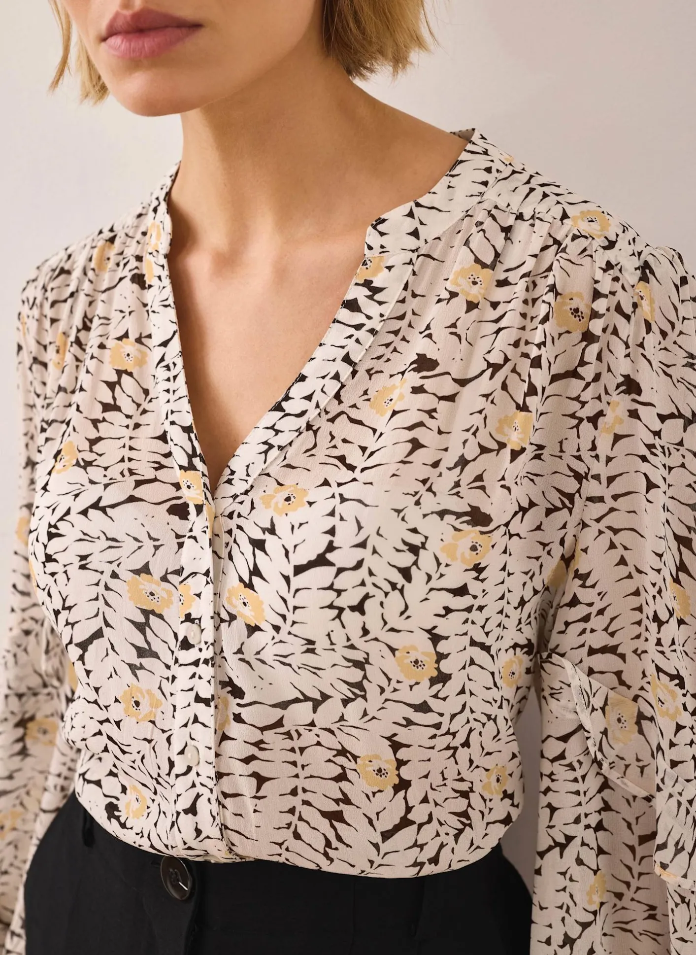 Sale Floral Print Ruffle Blouse Shirts & Blouses