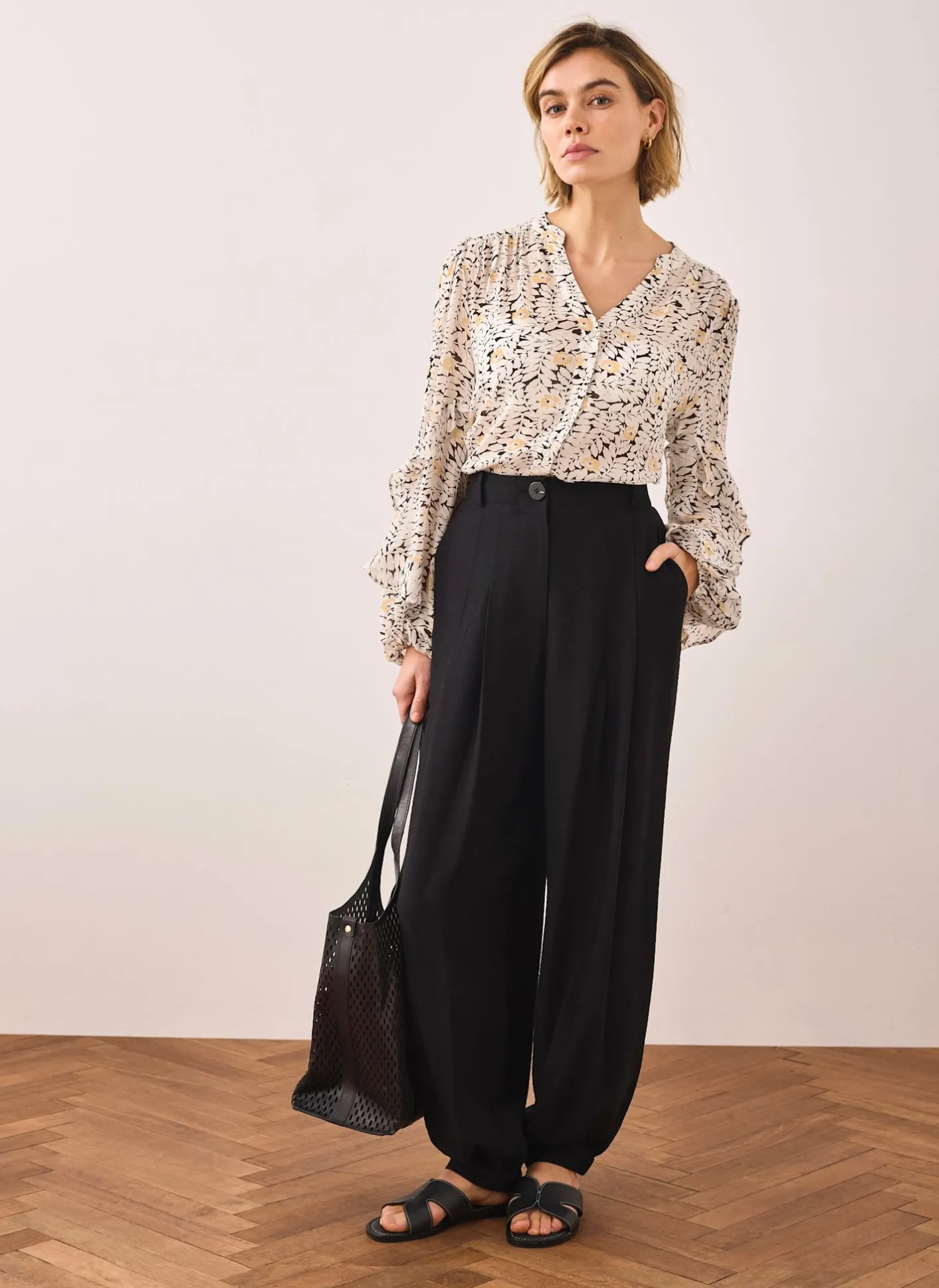 Sale Floral Print Ruffle Blouse Shirts & Blouses