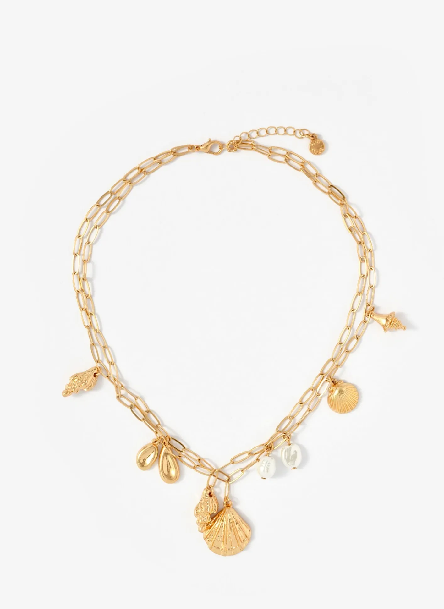 New Tone Double Layered Charm Necklace Jewellery|Jewelry
