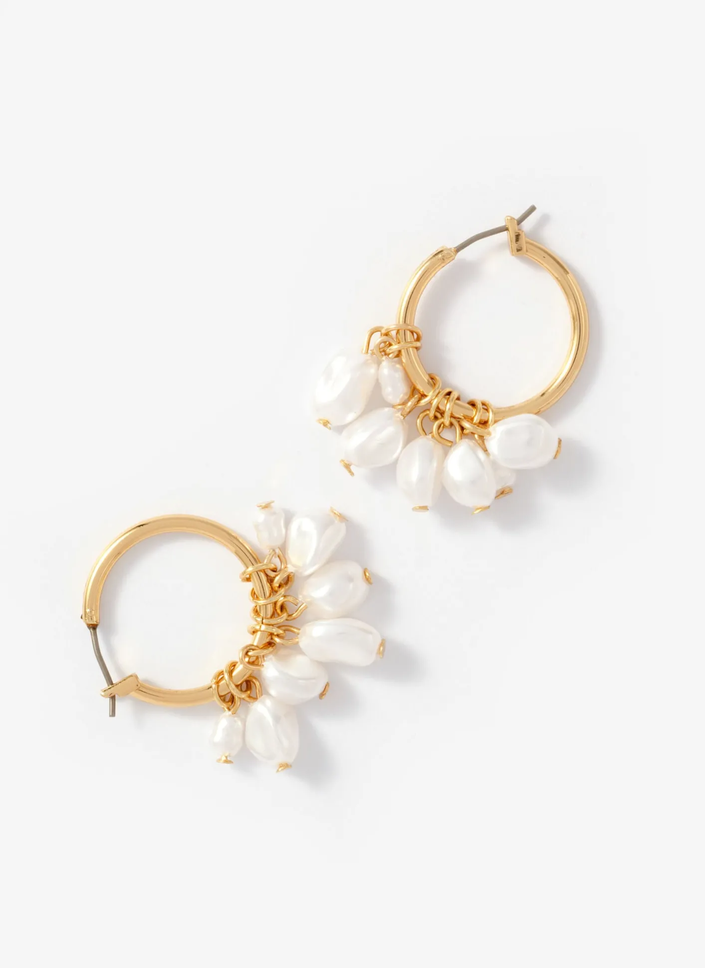 Hot Tone Hoop Mini Pearl Earrings Jewellery|Jewelry