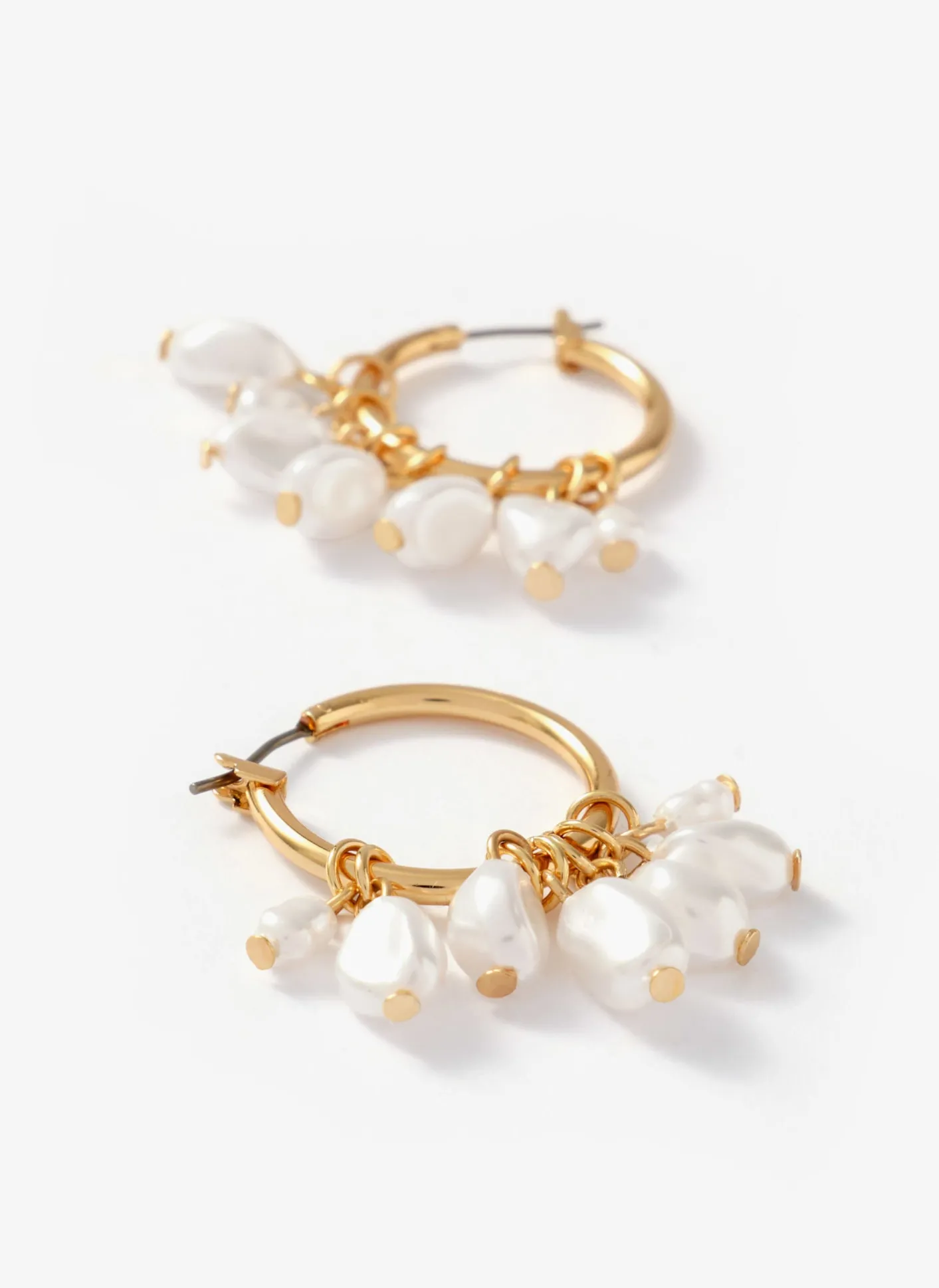 Hot Tone Hoop Mini Pearl Earrings Jewellery|Jewelry