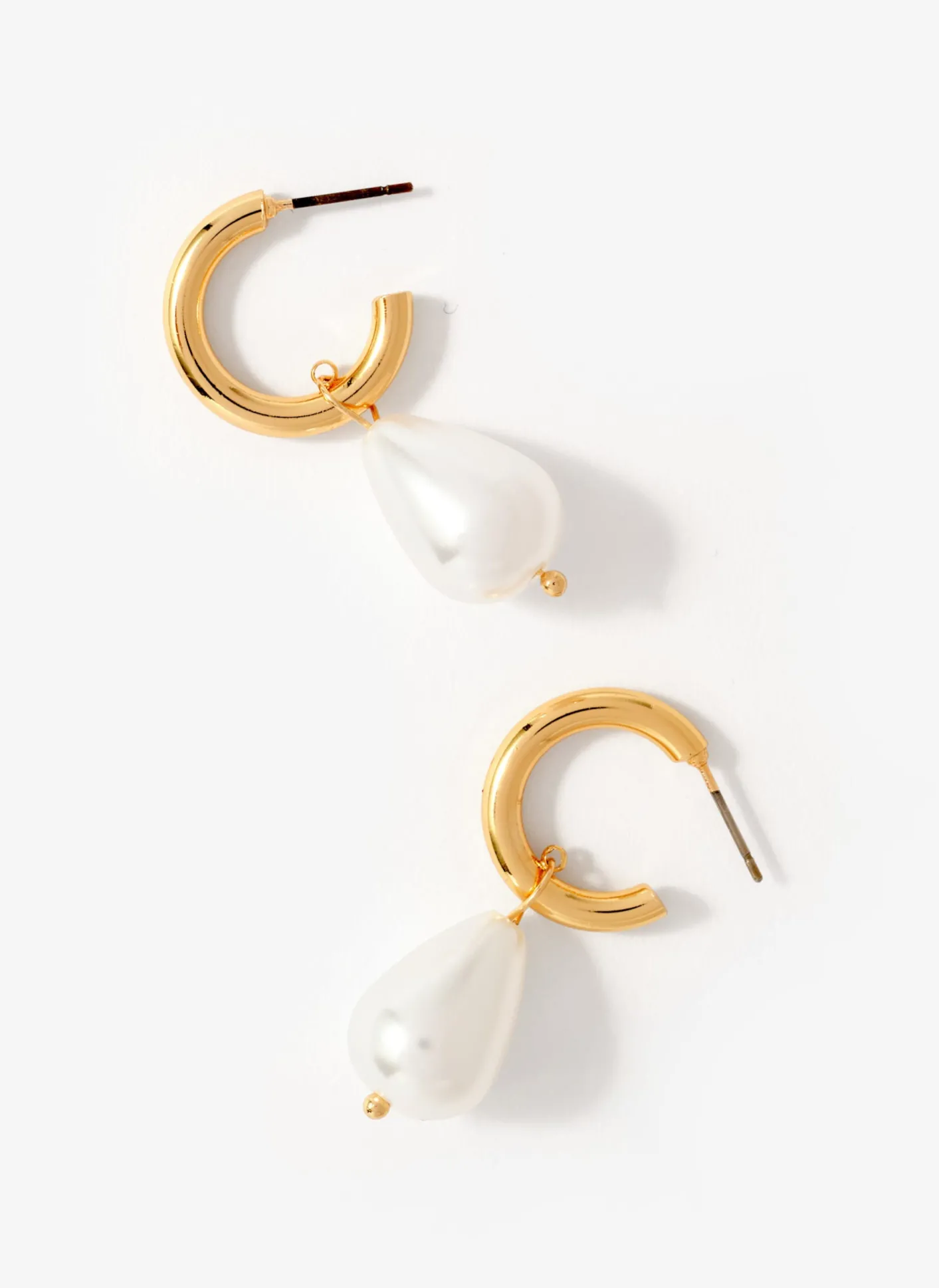 Sale Tone Pearl Drop Hoop Earrings Jewellery|Jewelry