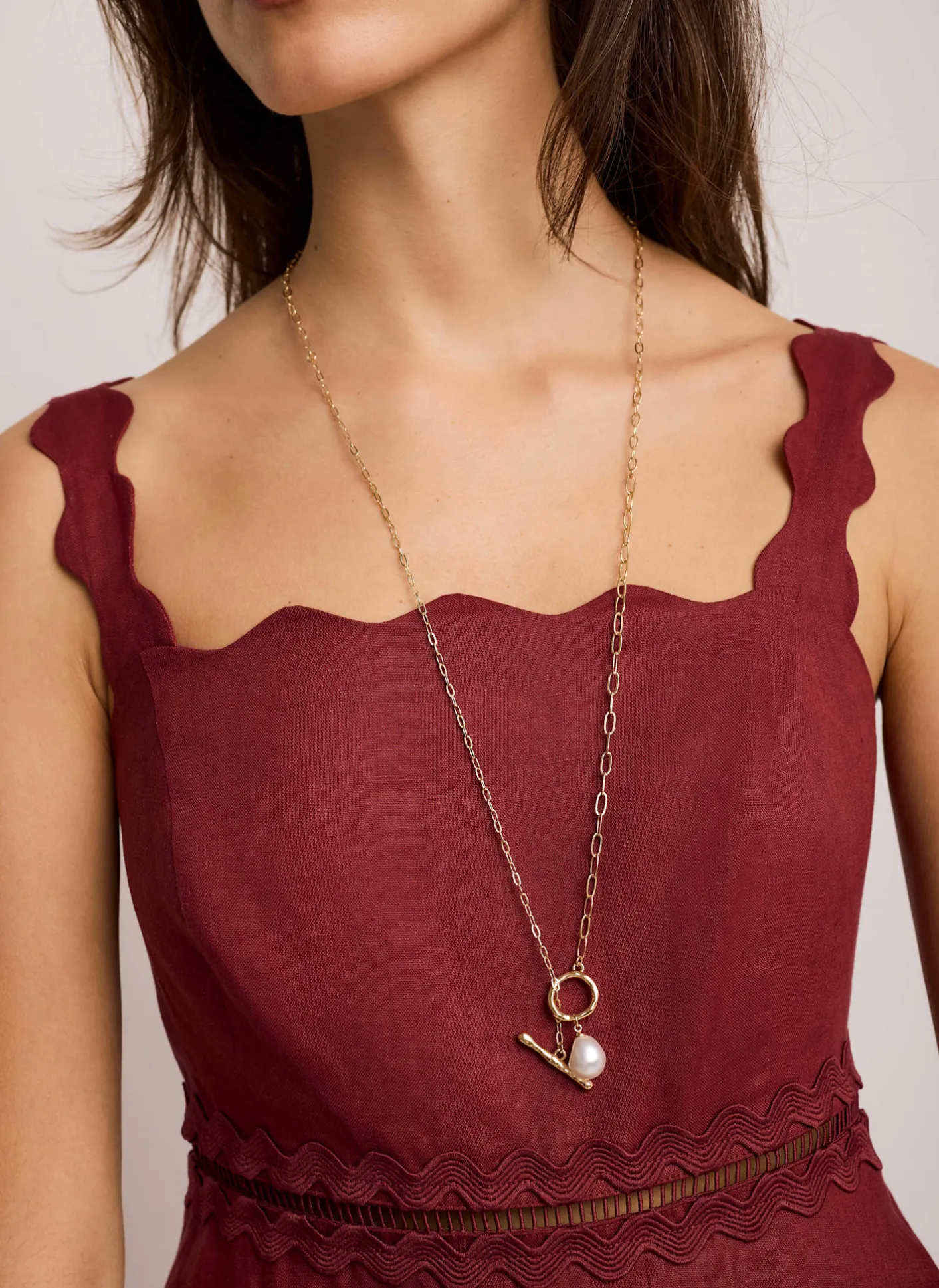 Tone Pearl Lariat Style Necklace Jewellery|Jewelry