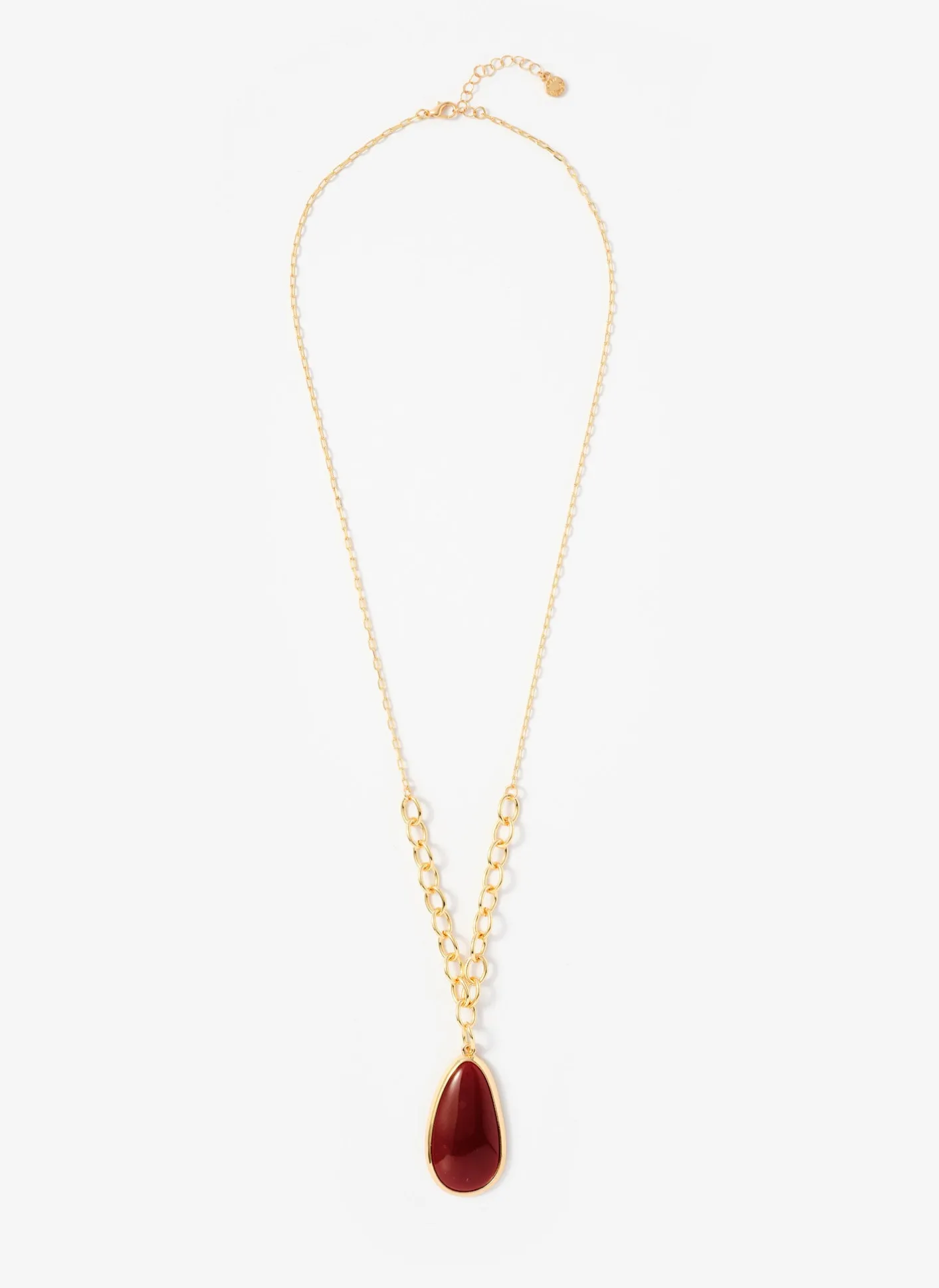 Tone Red Stone Pendant Necklace Jewellery|Jewelry