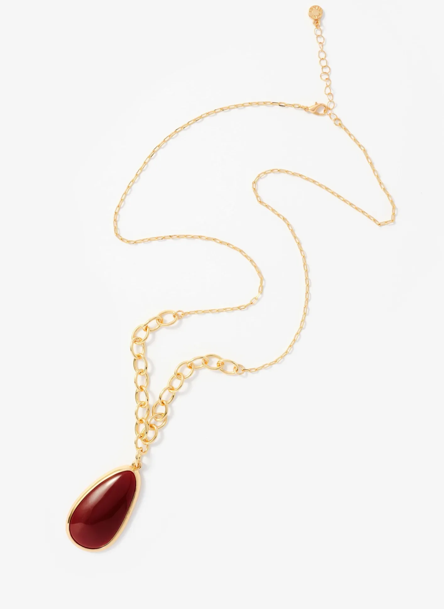 Tone Red Stone Pendant Necklace Jewellery|Jewelry